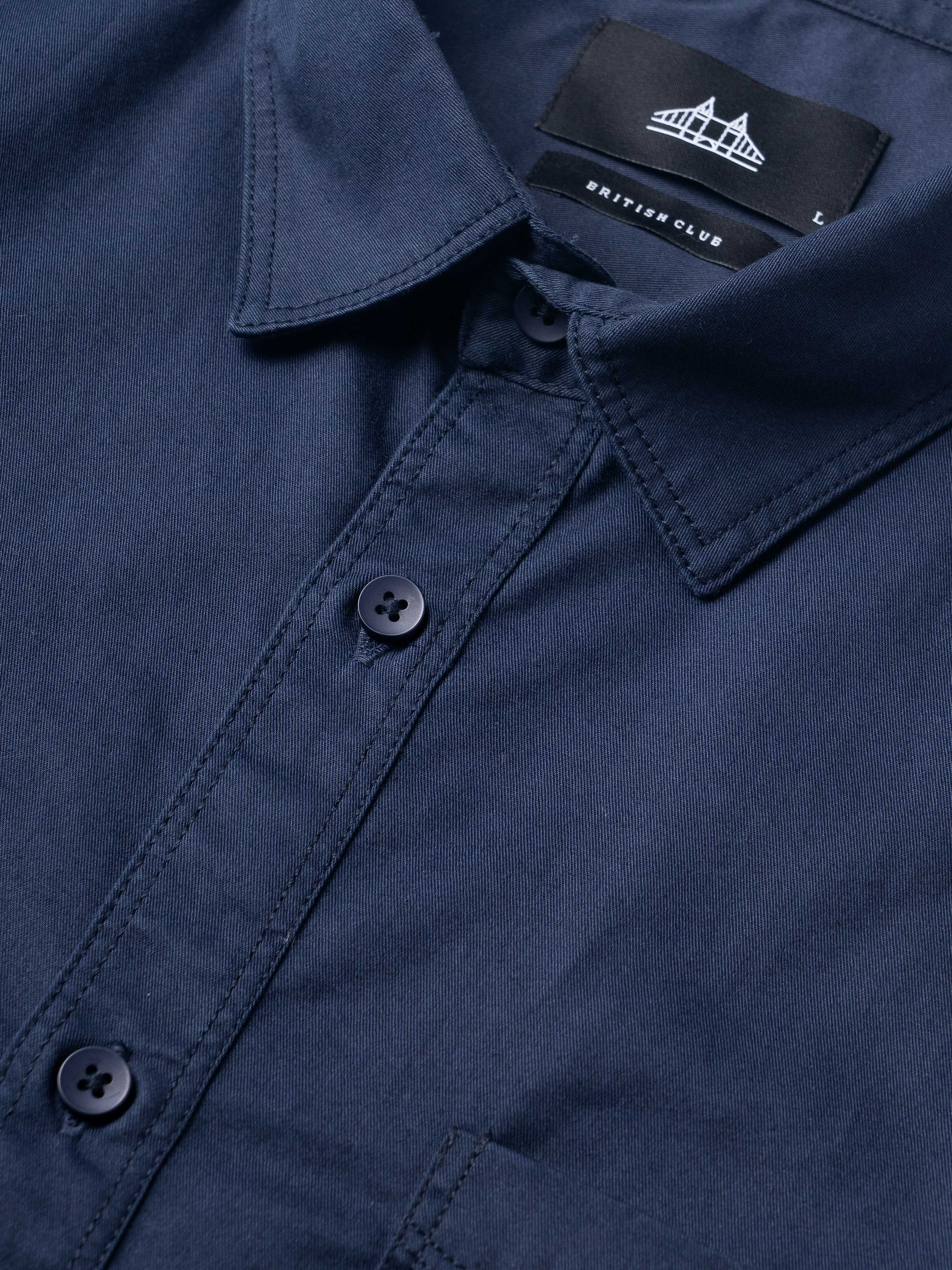 Men Navy Blue Twill Shirt - Image 9