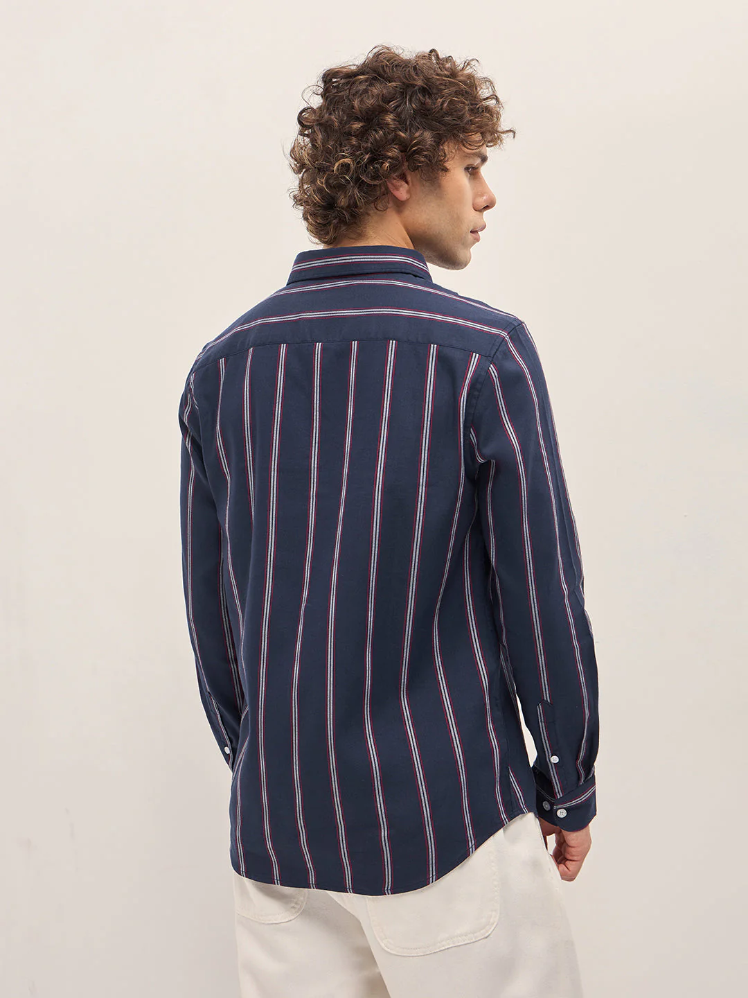 Men Navy Casual Shirt - Image 2
