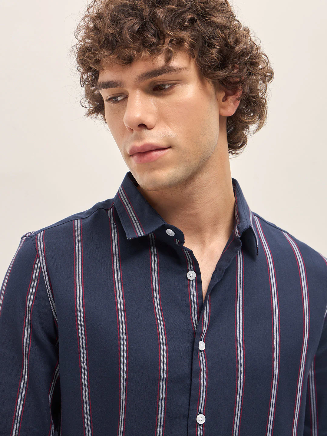 Men Navy Casual Shirt - Image 5