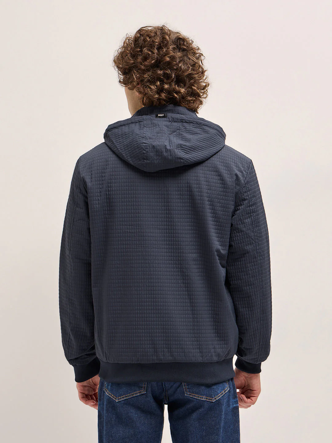 Men Navy Checked Jacket - Image 2