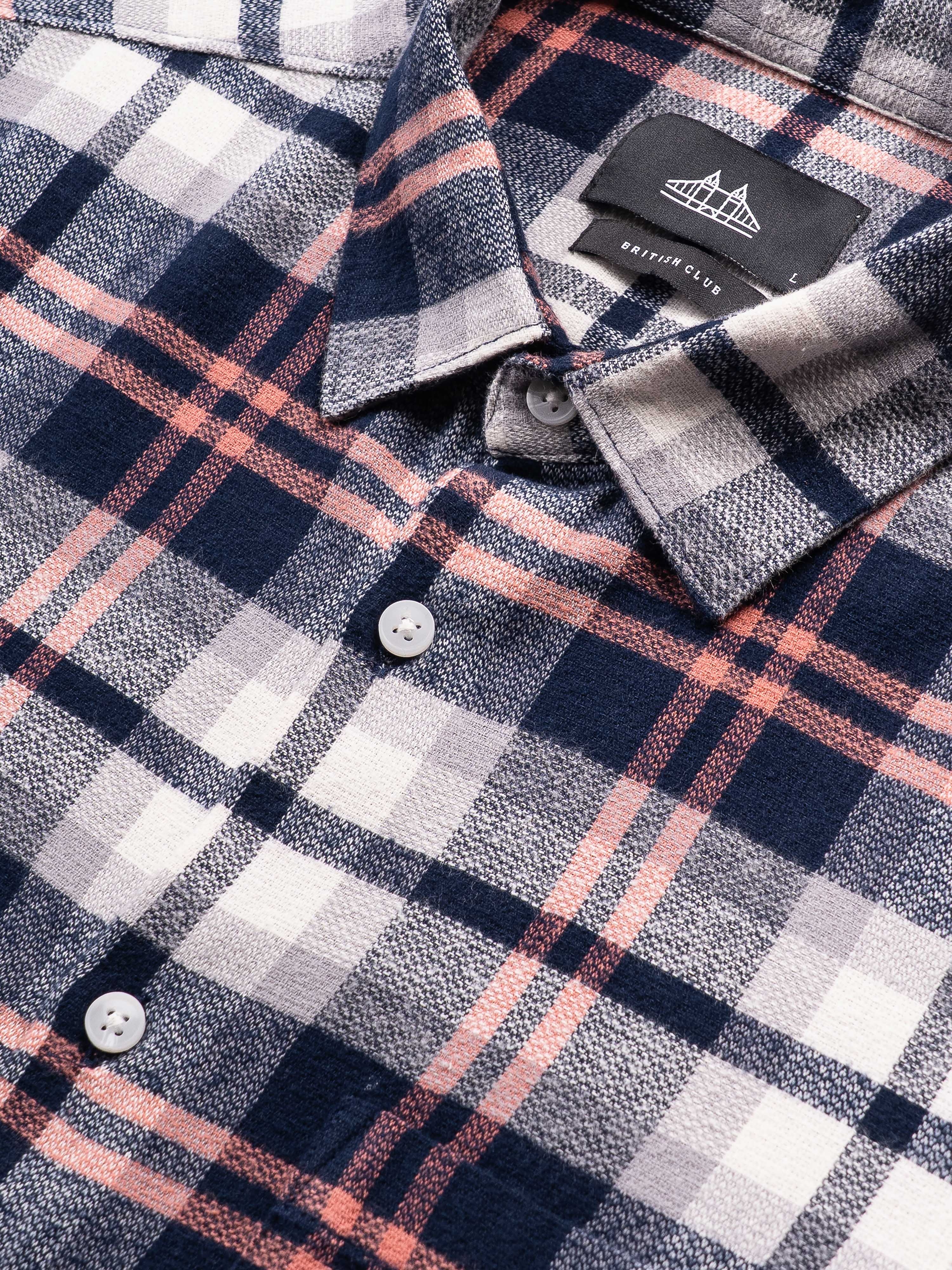 Men Navy Checked Shirt - Image 7