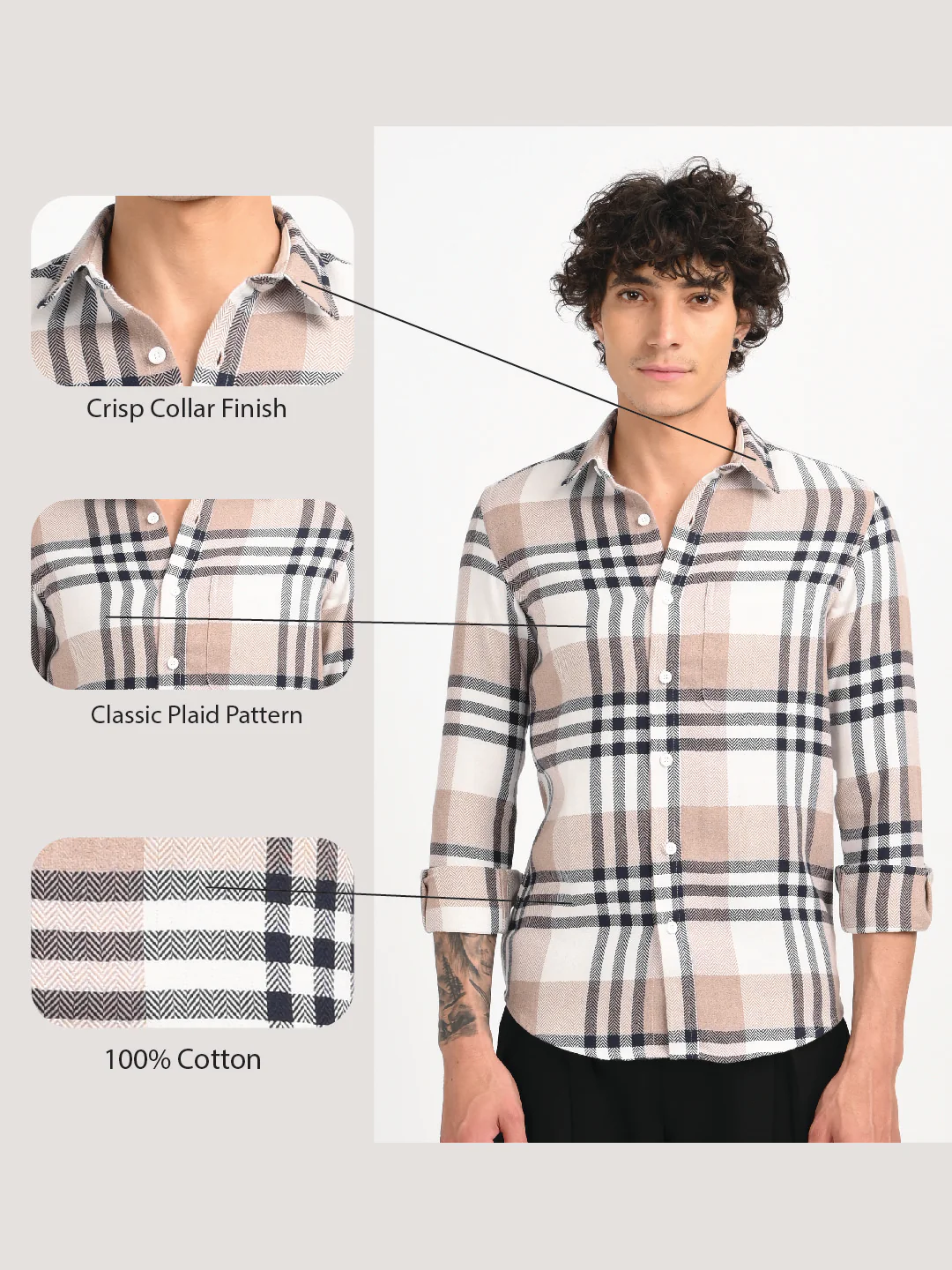 Men Navy Classic Bold Checked Shirt - Image 11