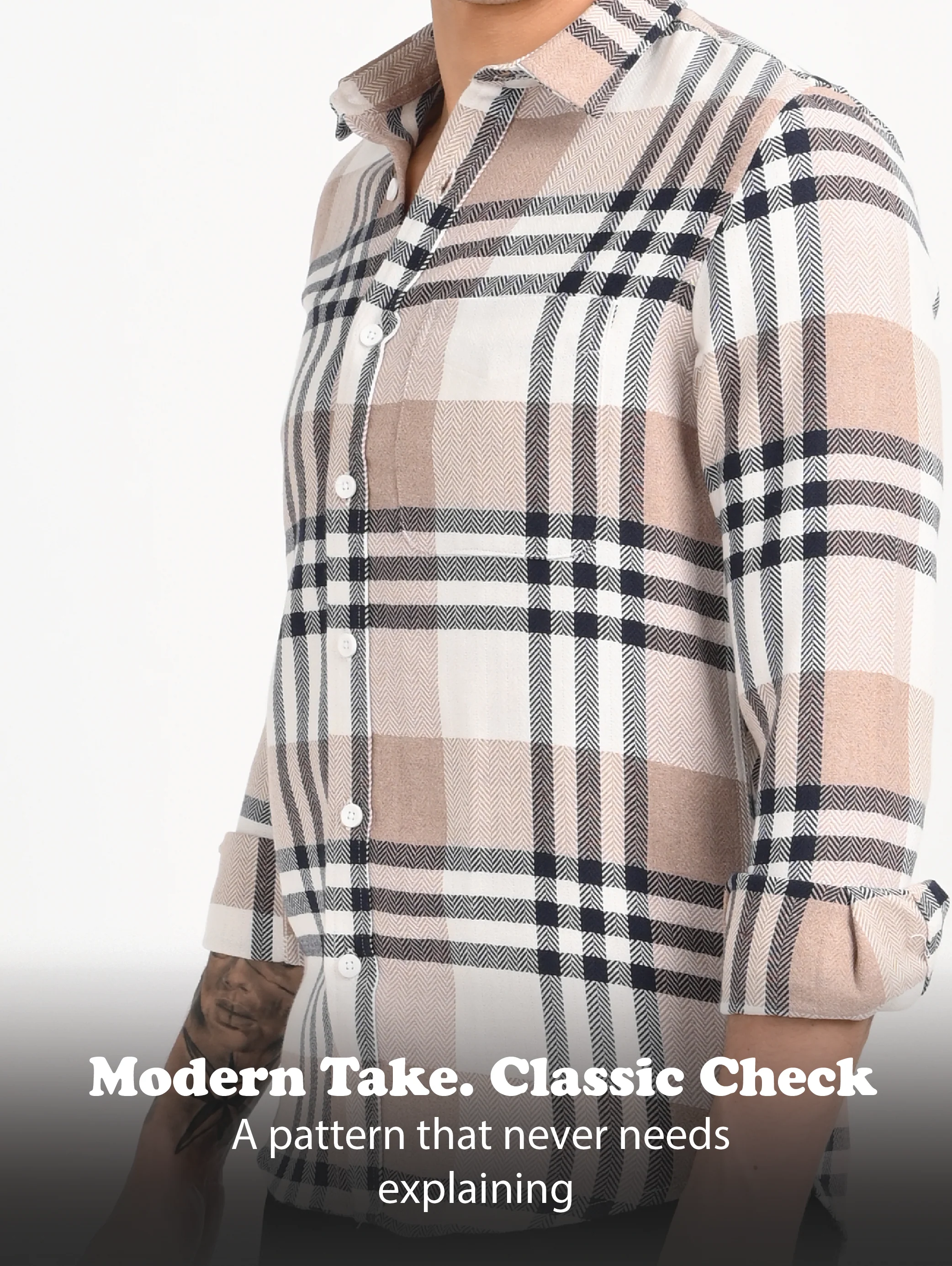 Men Navy Classic Bold Checked Shirt - Image 12