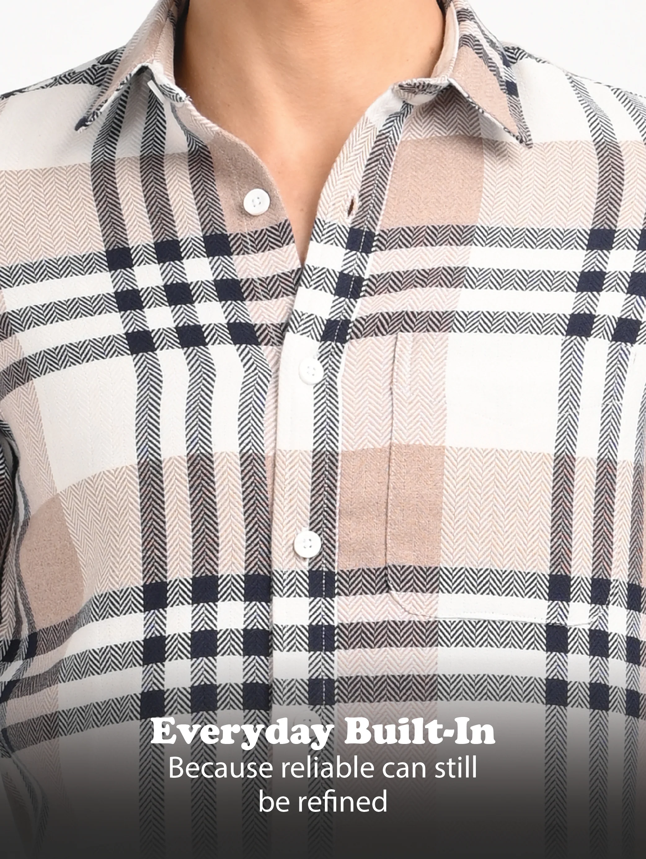 Men Navy Classic Bold Checked Shirt - Image 14