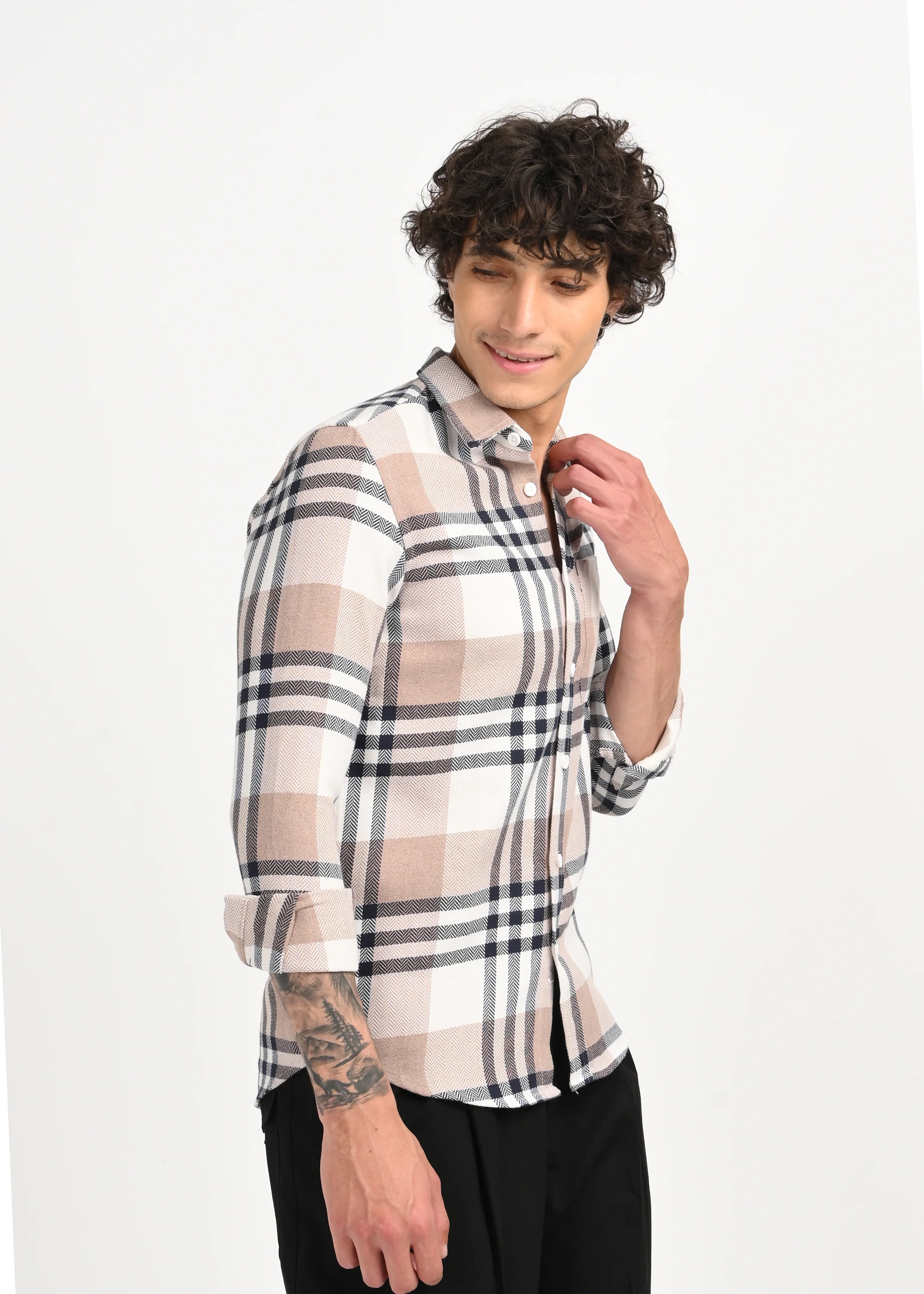 Men Navy Classic Bold Checked Shirt - Image 4