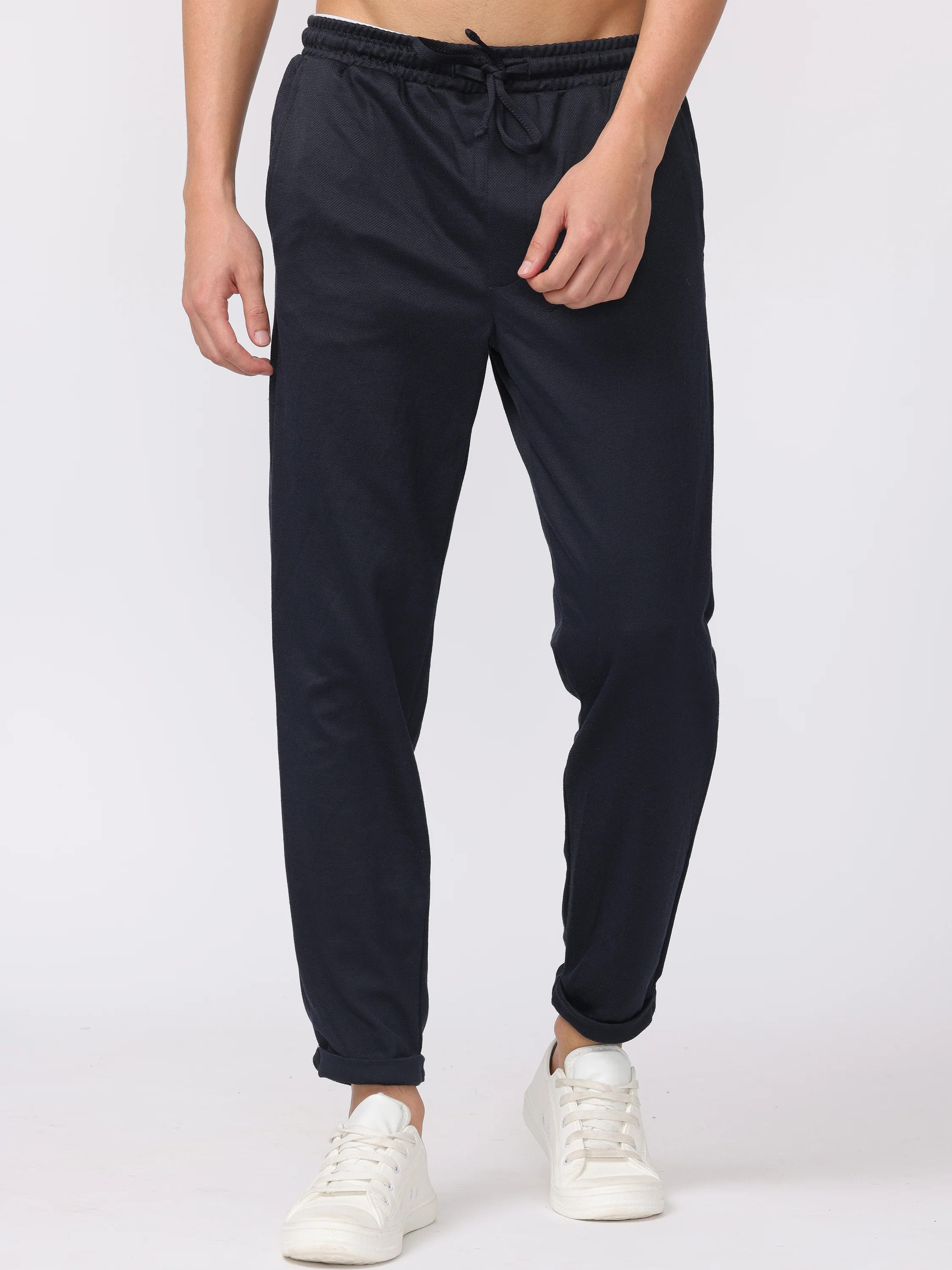 Men Navy Comfort Fit Joggers - Image 3