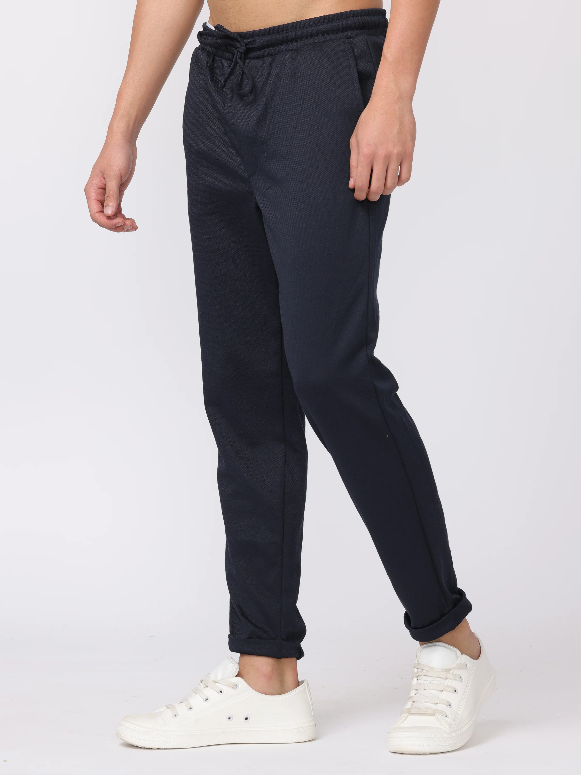 Men Navy Comfort Fit Joggers - Image 4