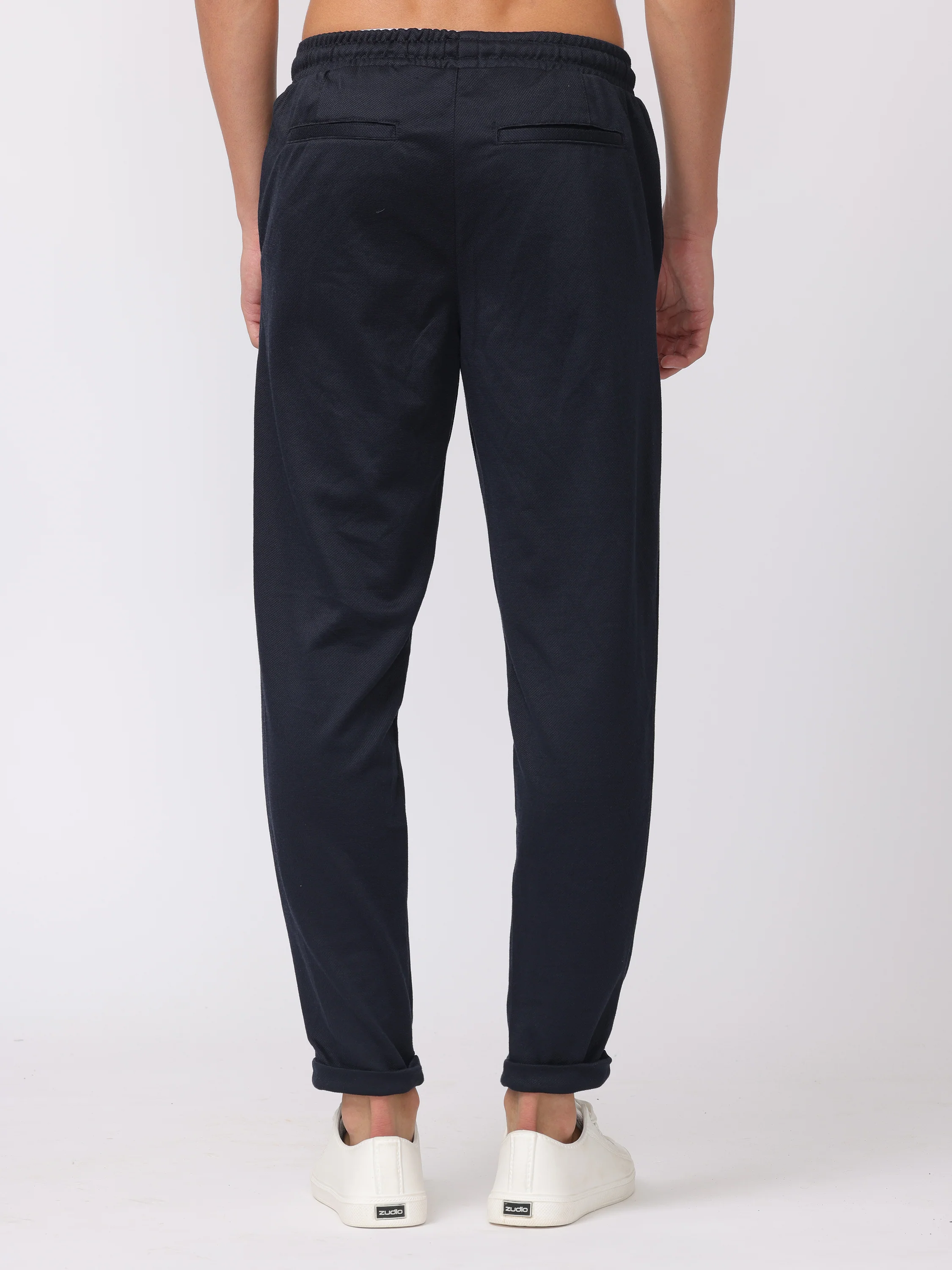Men Navy Comfort Fit Joggers - Image 5