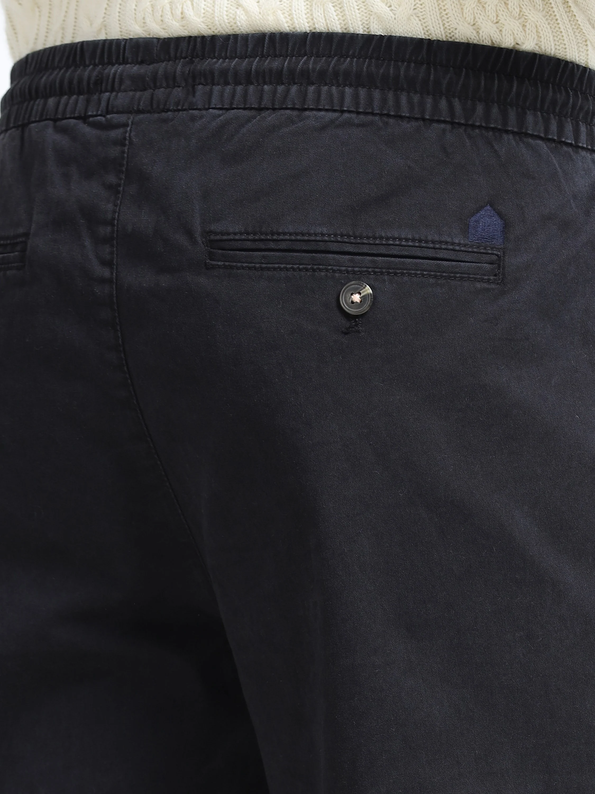 Men Black Cotton Blend Pants - Image 5