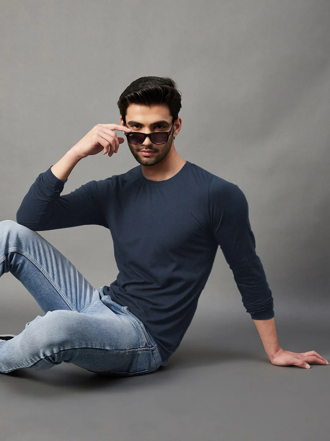 Men Navy   Cotton Jersy T-Shirt - Image 4
