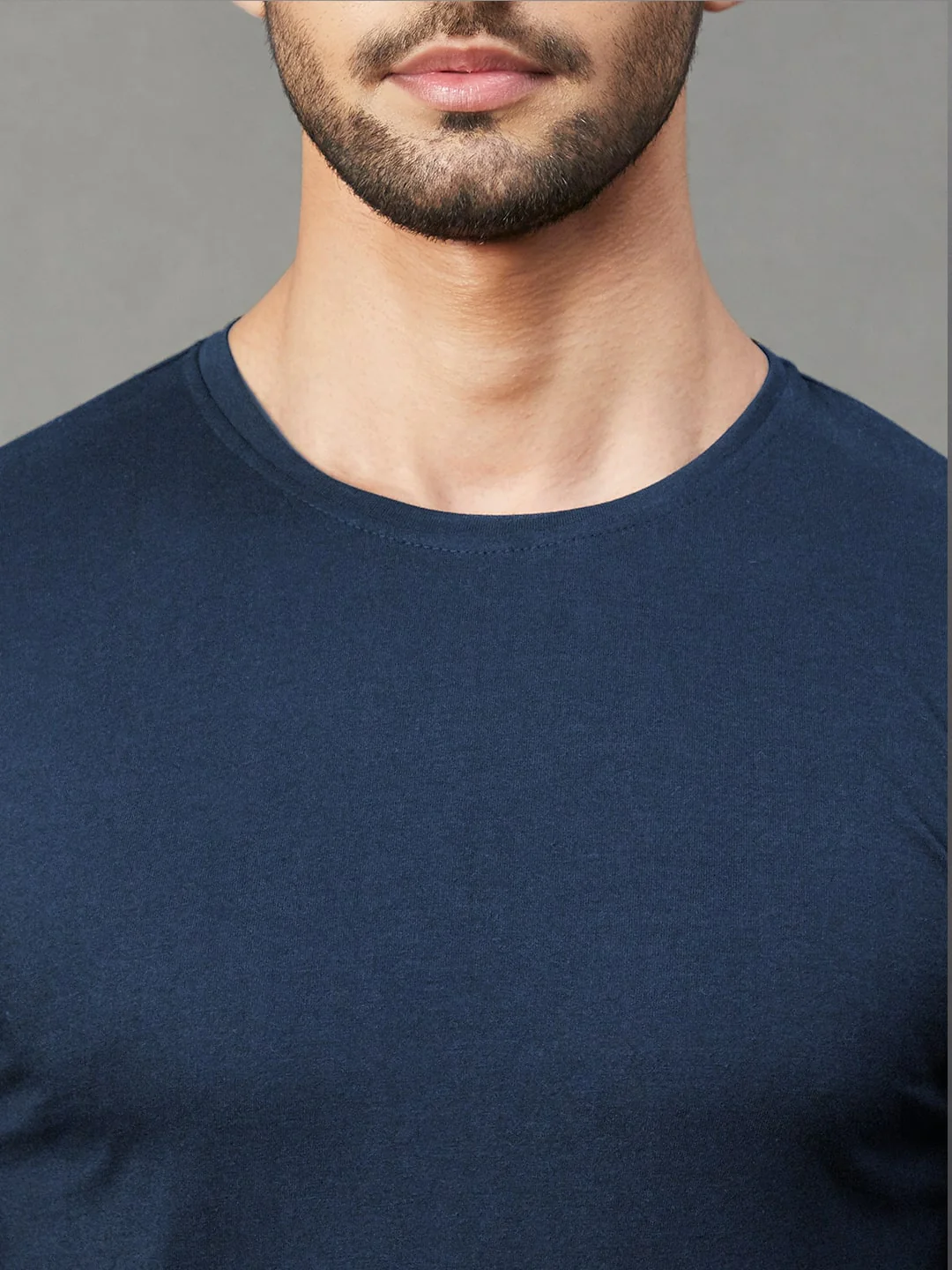 Men Navy   Cotton Jersy T-Shirt - Image 6
