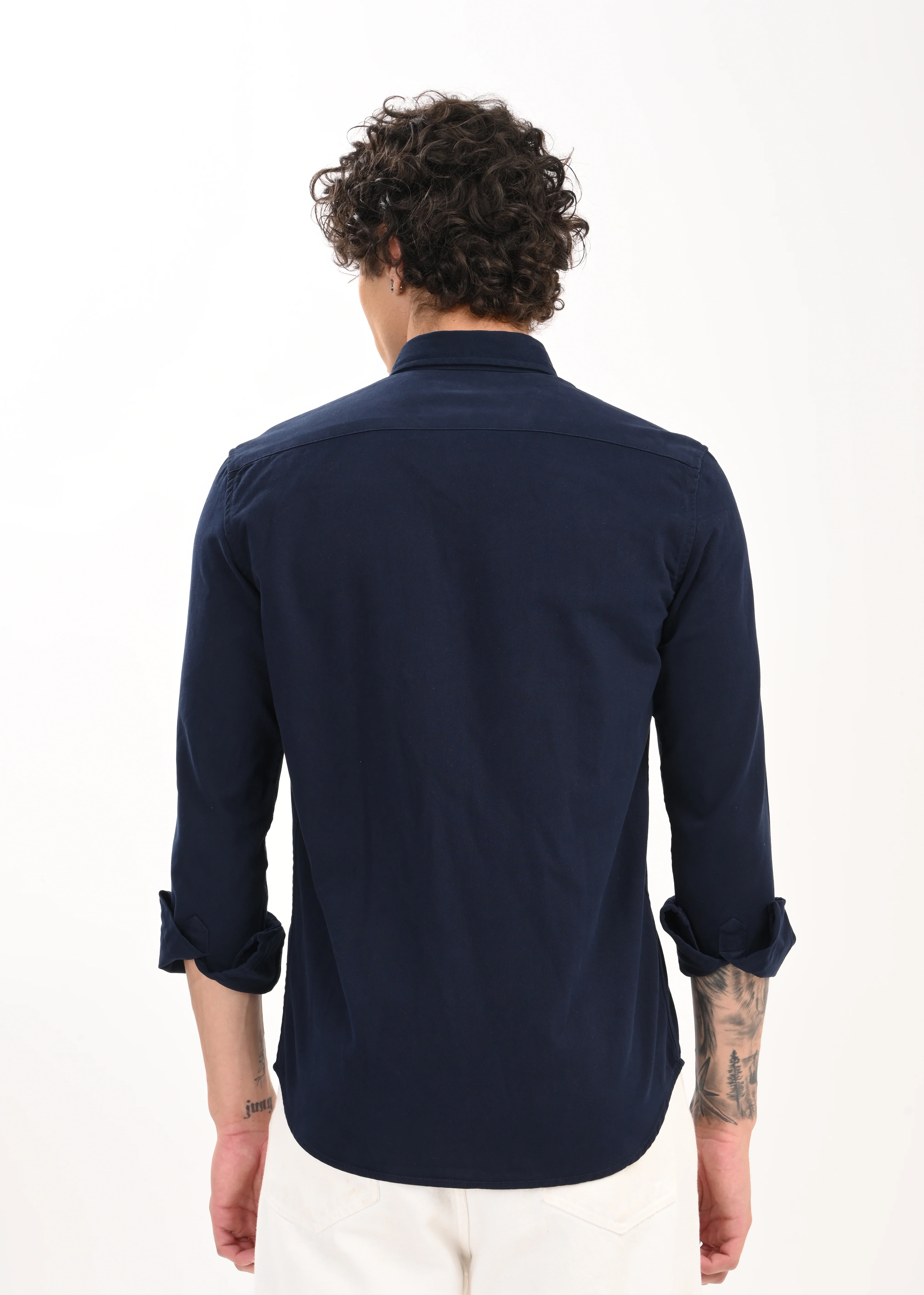 Men Navy Everyday Essential Solid Shirt - Image 2