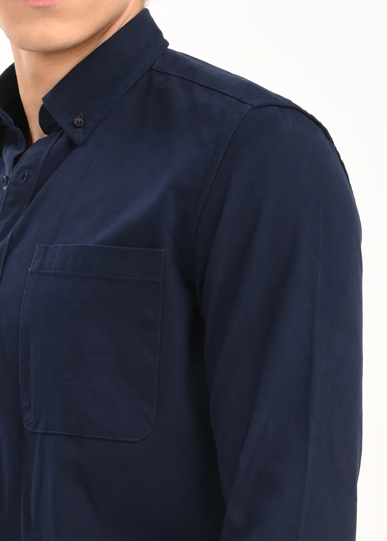 Men Navy Everyday Essential Solid Shirt - Image 3