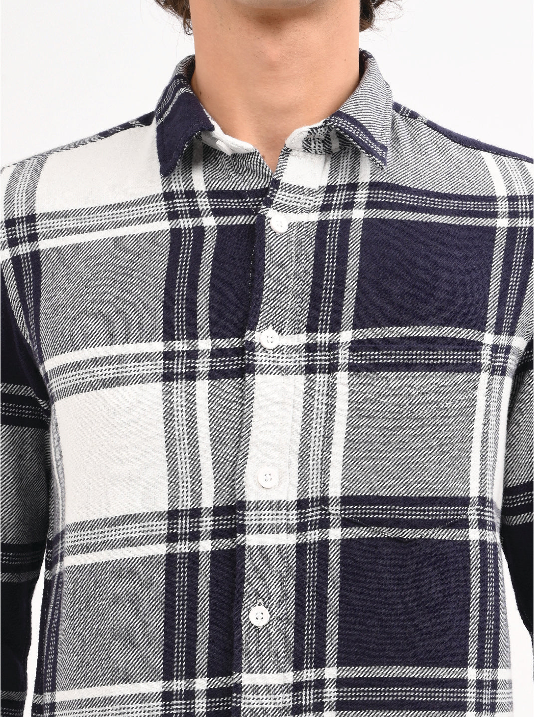 Men Navy Blue Shirt - Image 3
