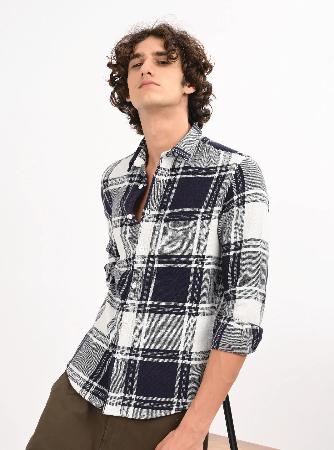 Men Navy Blue Shirt - Image 5