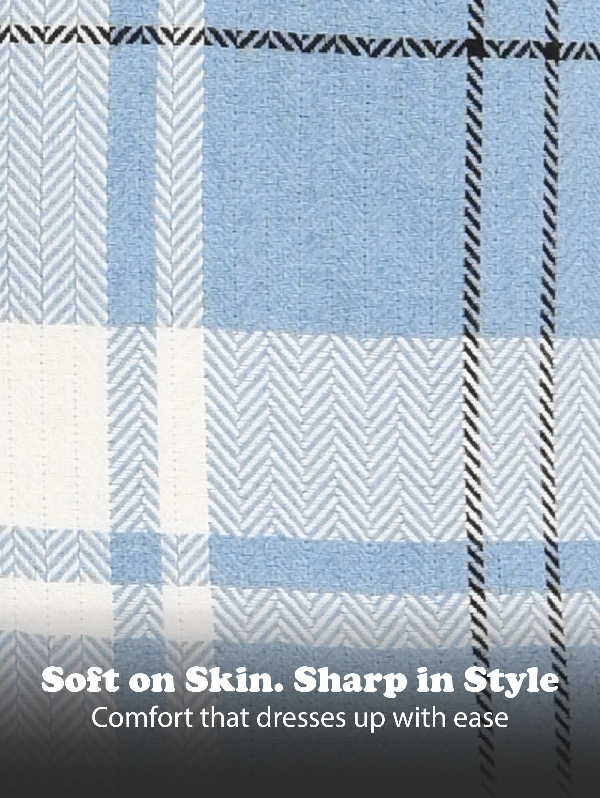 Men Navy Herringbone Checked Shirt - Image 11