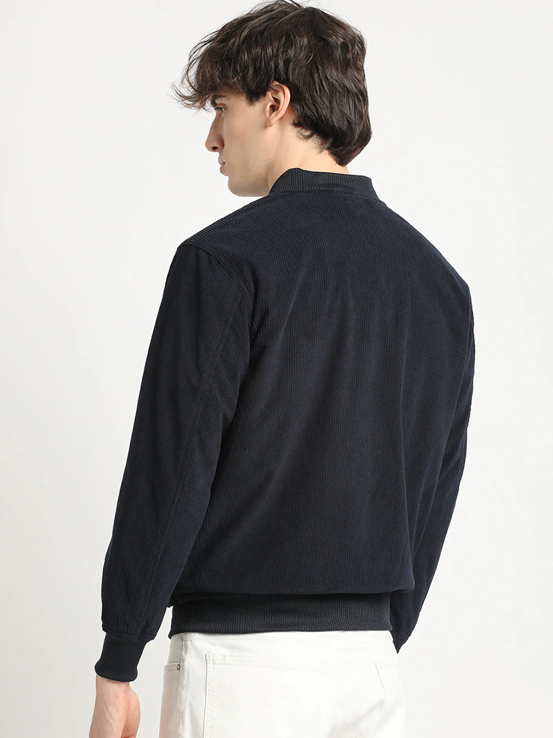 Men Navy Lightweight Bomber Jacket - Image 4