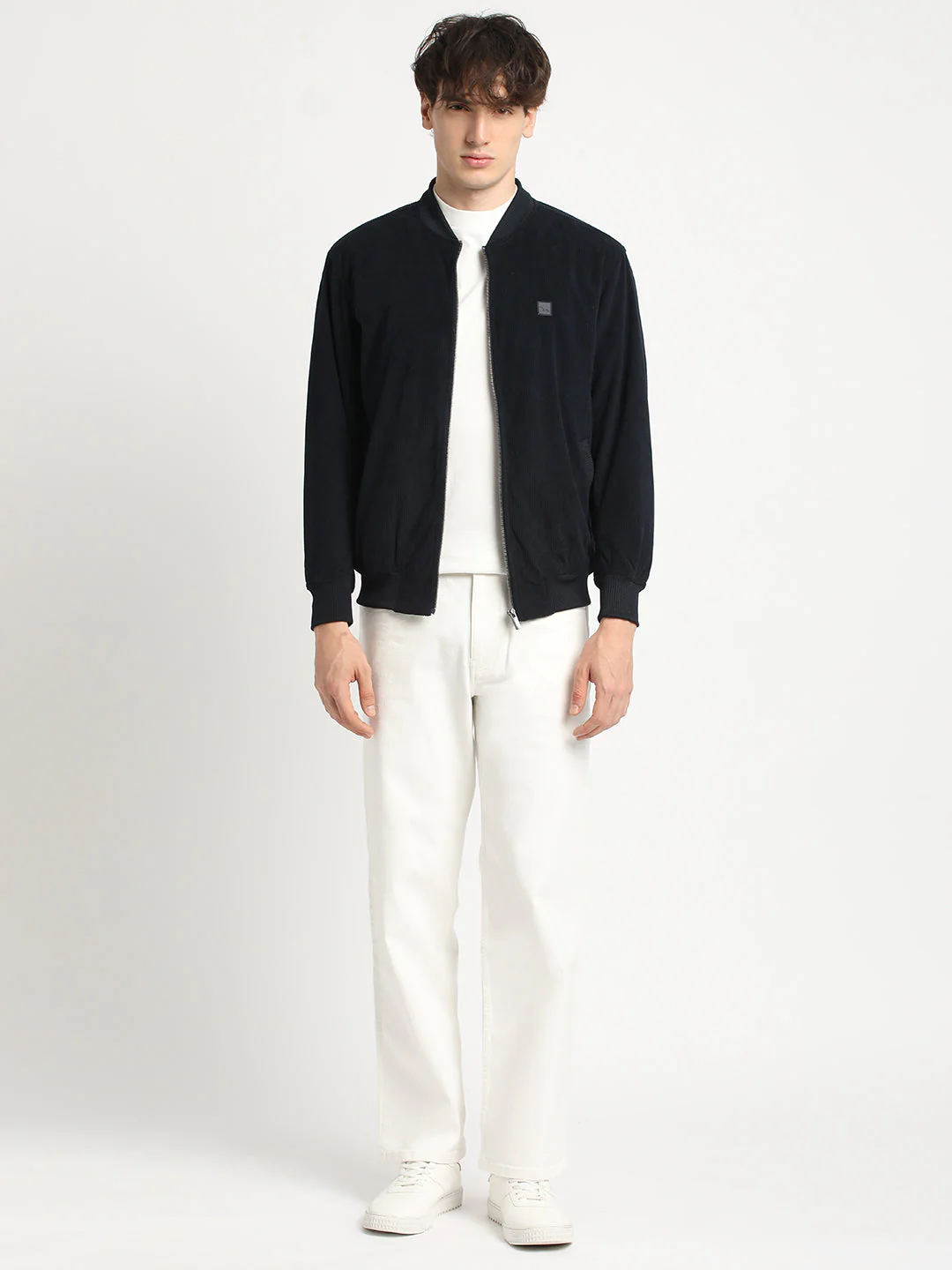 Men Navy Lightweight Bomber Jacket - Image 5