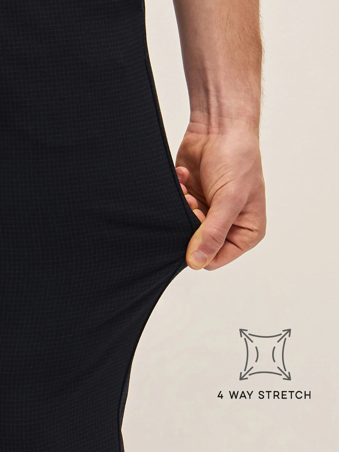 Men Navy Micro-Check 4 Way Stretch Formal Trouser - Image 5