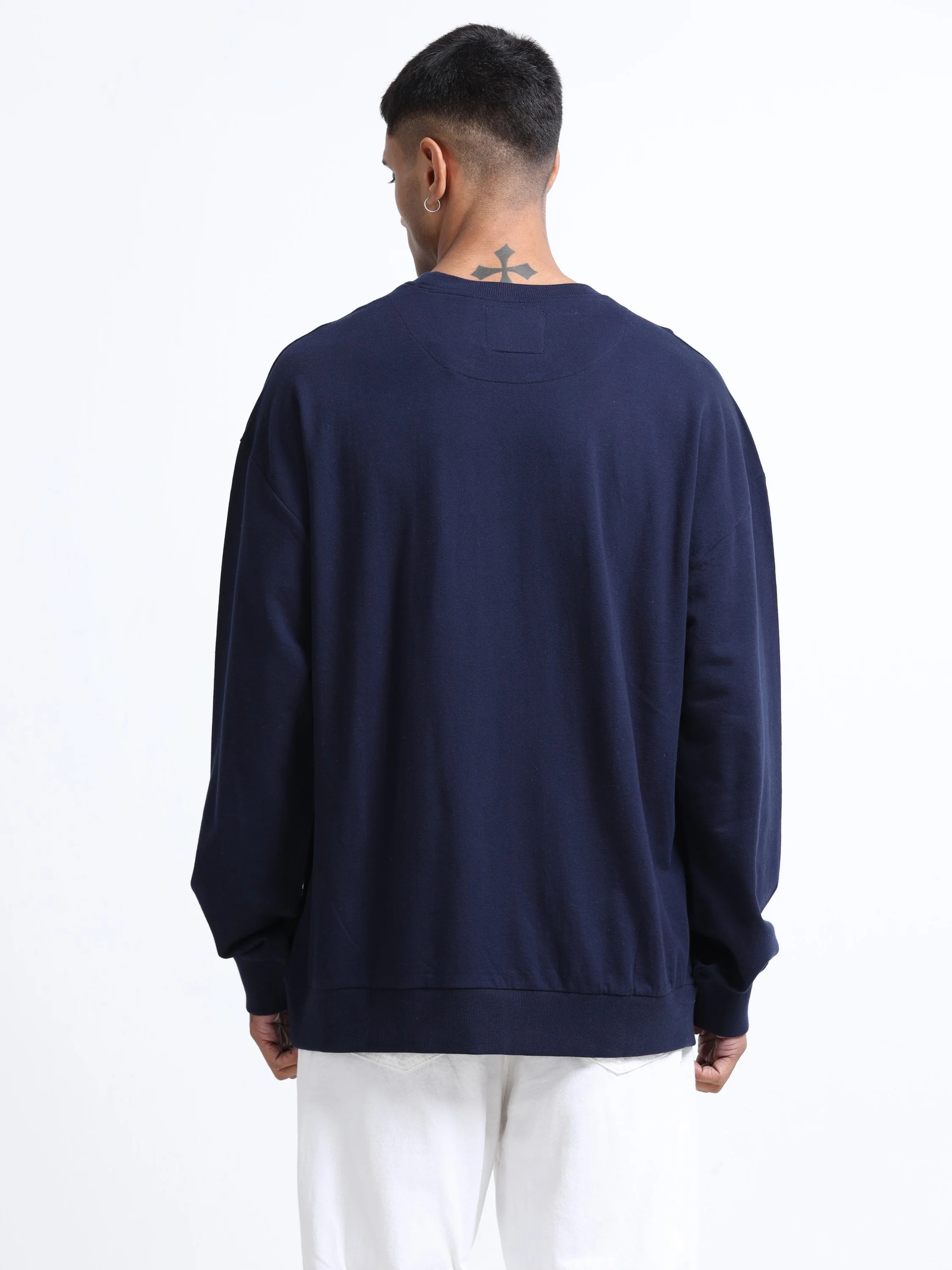 Men Navy Oversized Sweatshirt - Image 2
