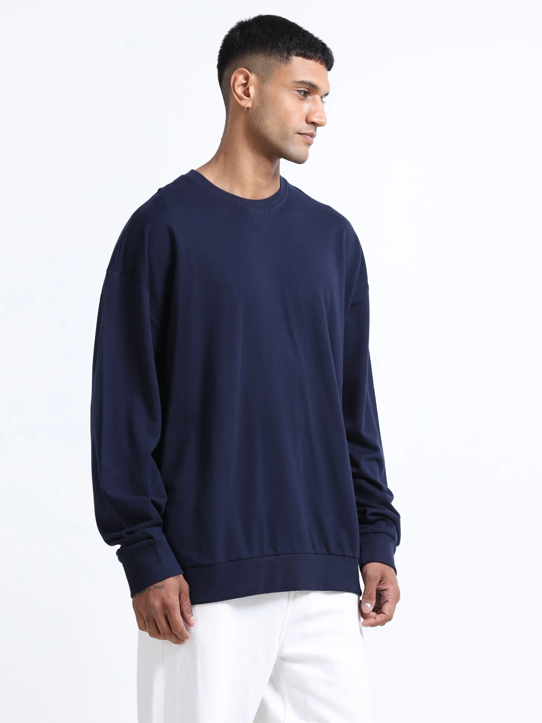 Men Navy Oversized Sweatshirt - Image 5