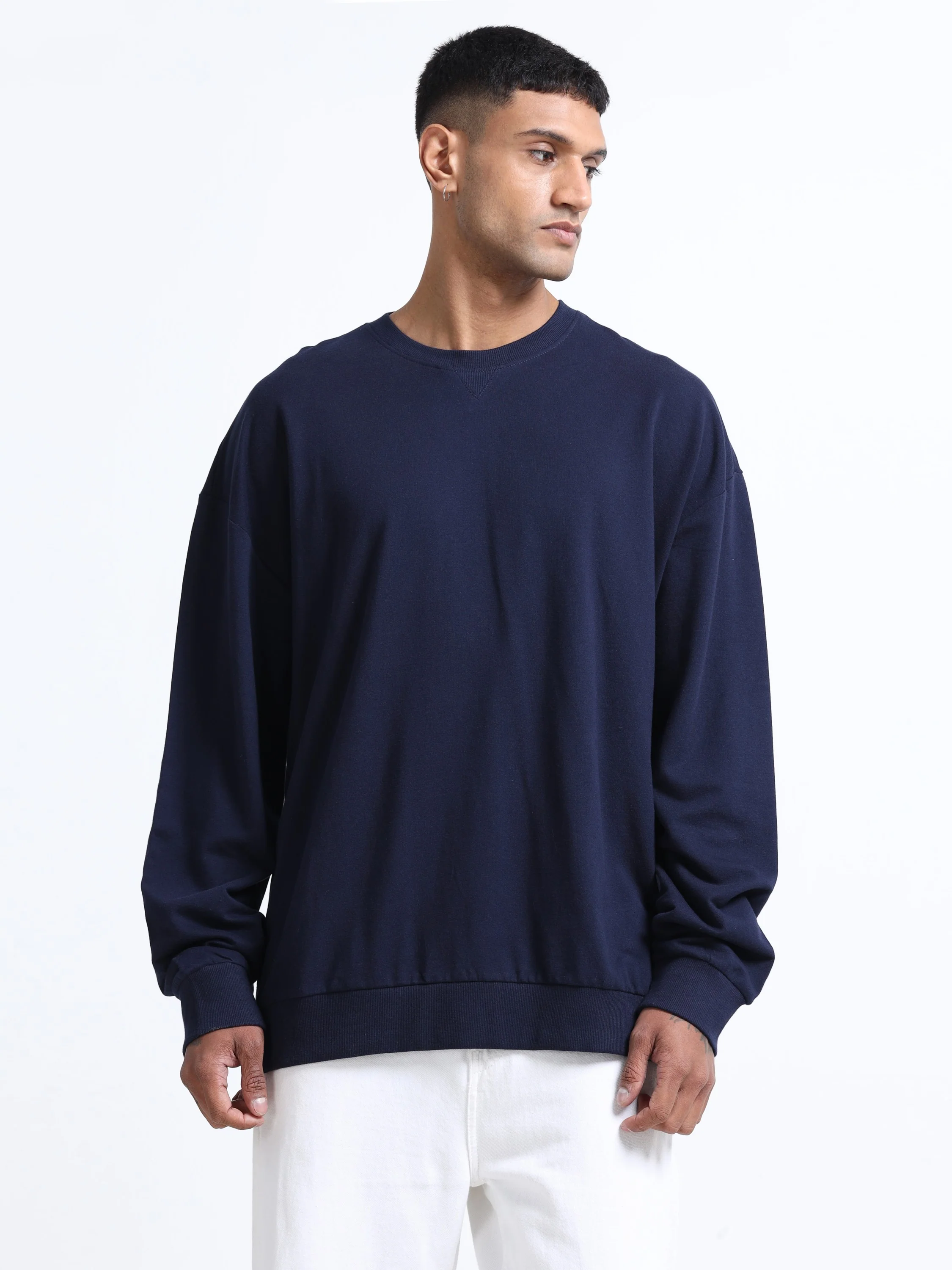Men Navy Oversized Sweatshirt - Image 6