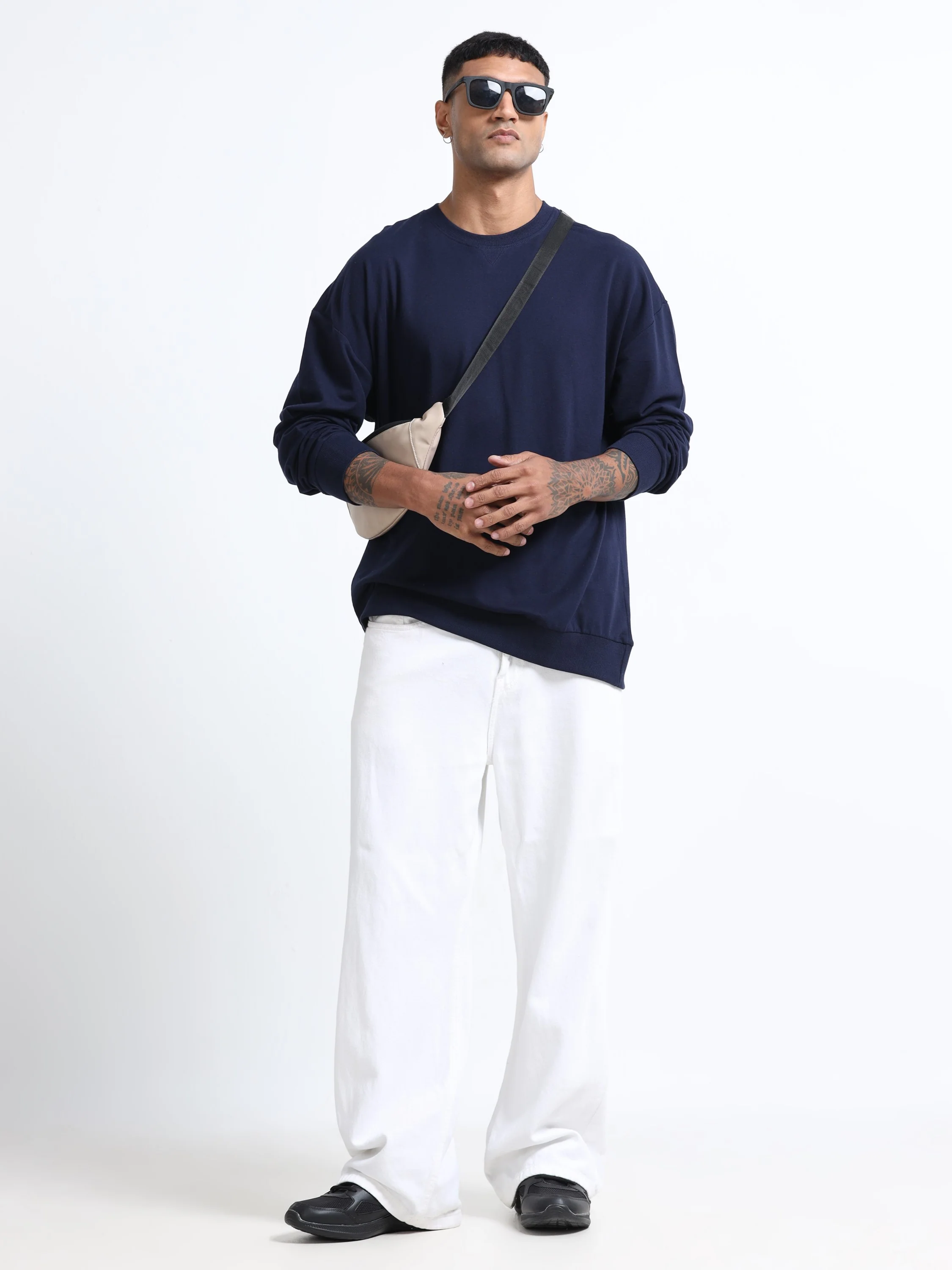 Men Navy Oversized Sweatshirt - Image 7