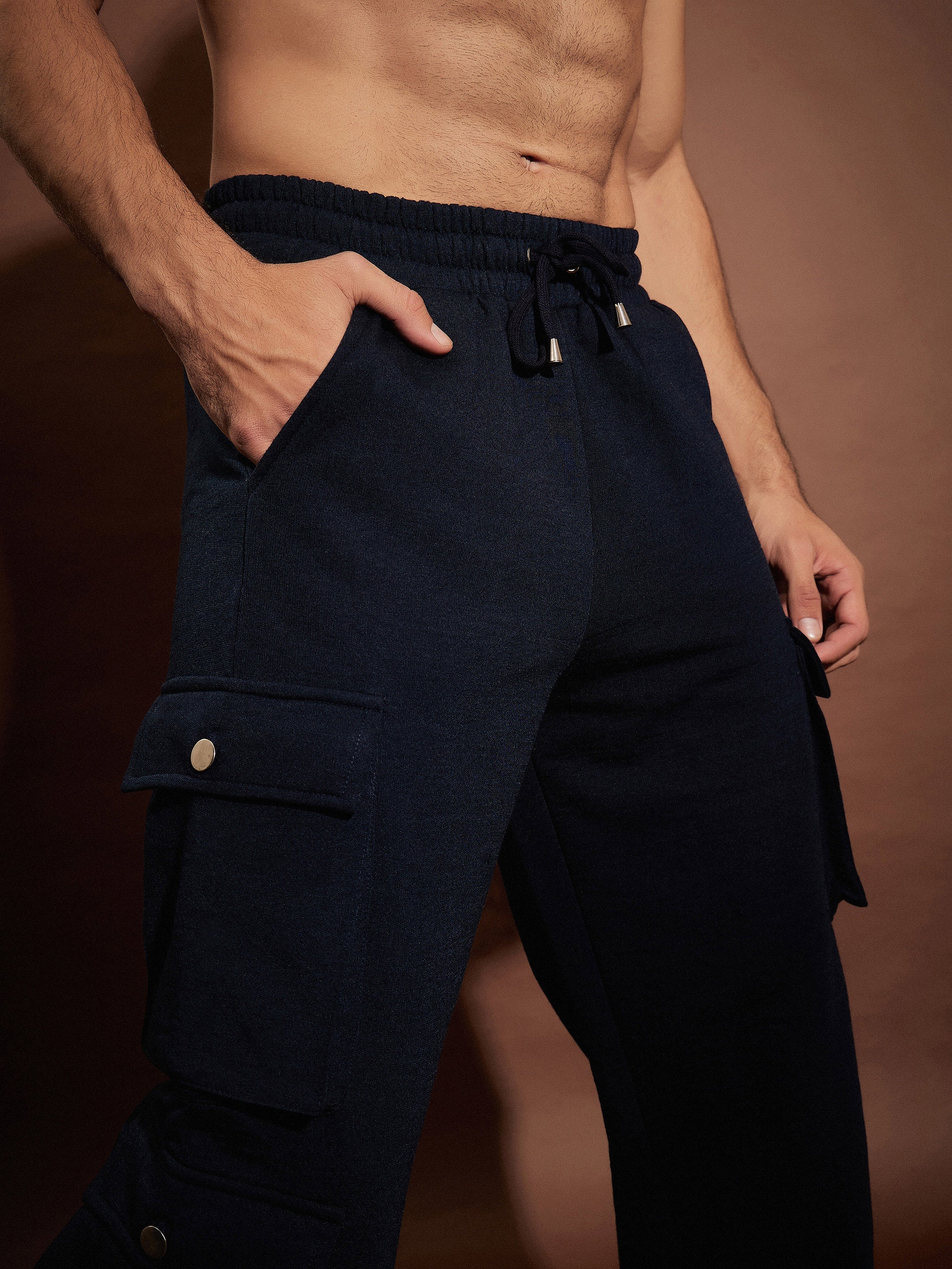Men Navy Oversized Hoodie With Joggers - Image 4
