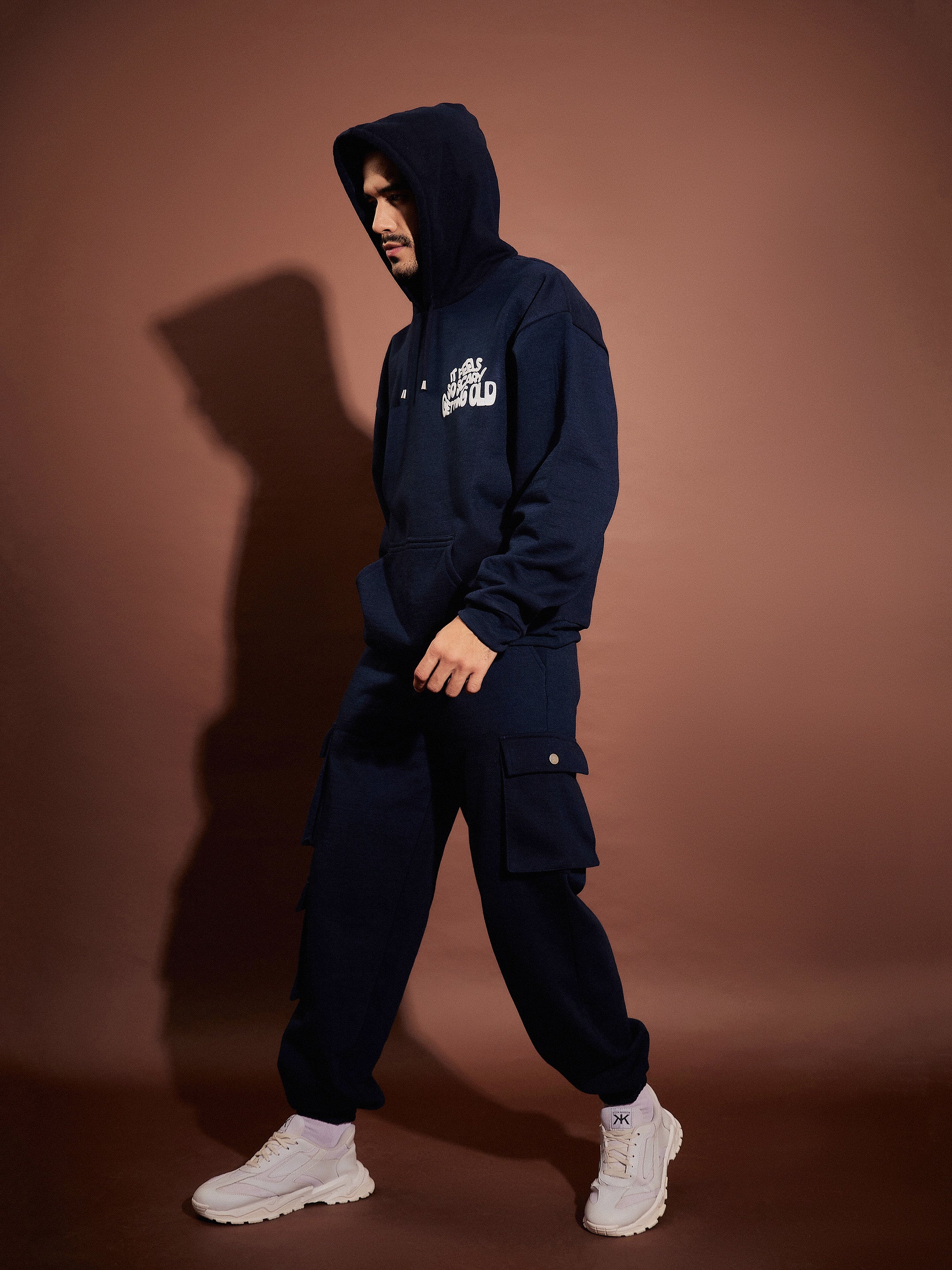 Men Navy Oversized Hoodie With Joggers - Image 5