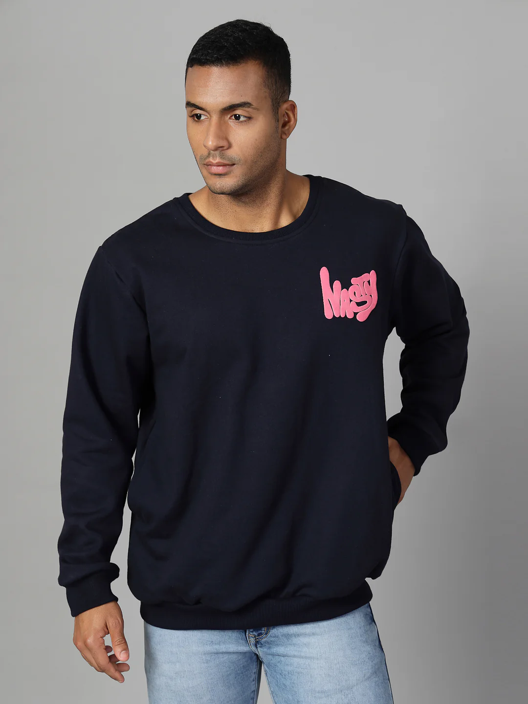 Men Navy Oversized Sweatshirt - Image 2