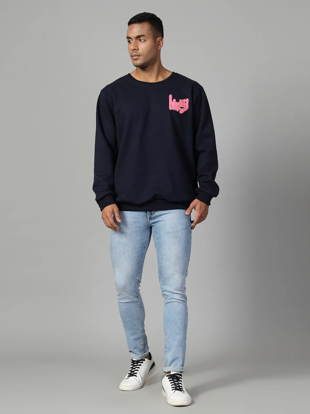 Men Navy Oversized Sweatshirt - Image 4
