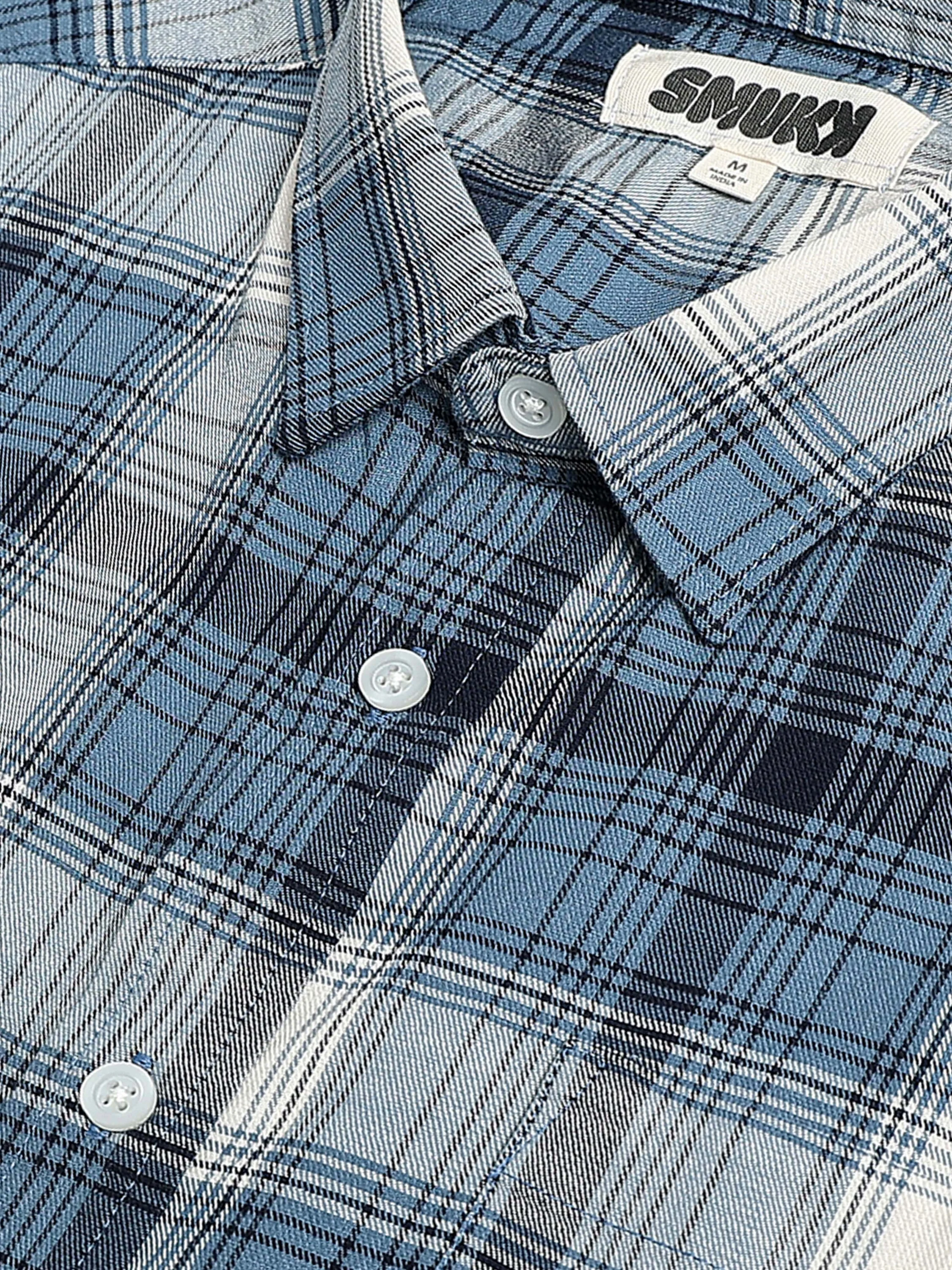 Men Navy Multi Check Shirt - Image 3
