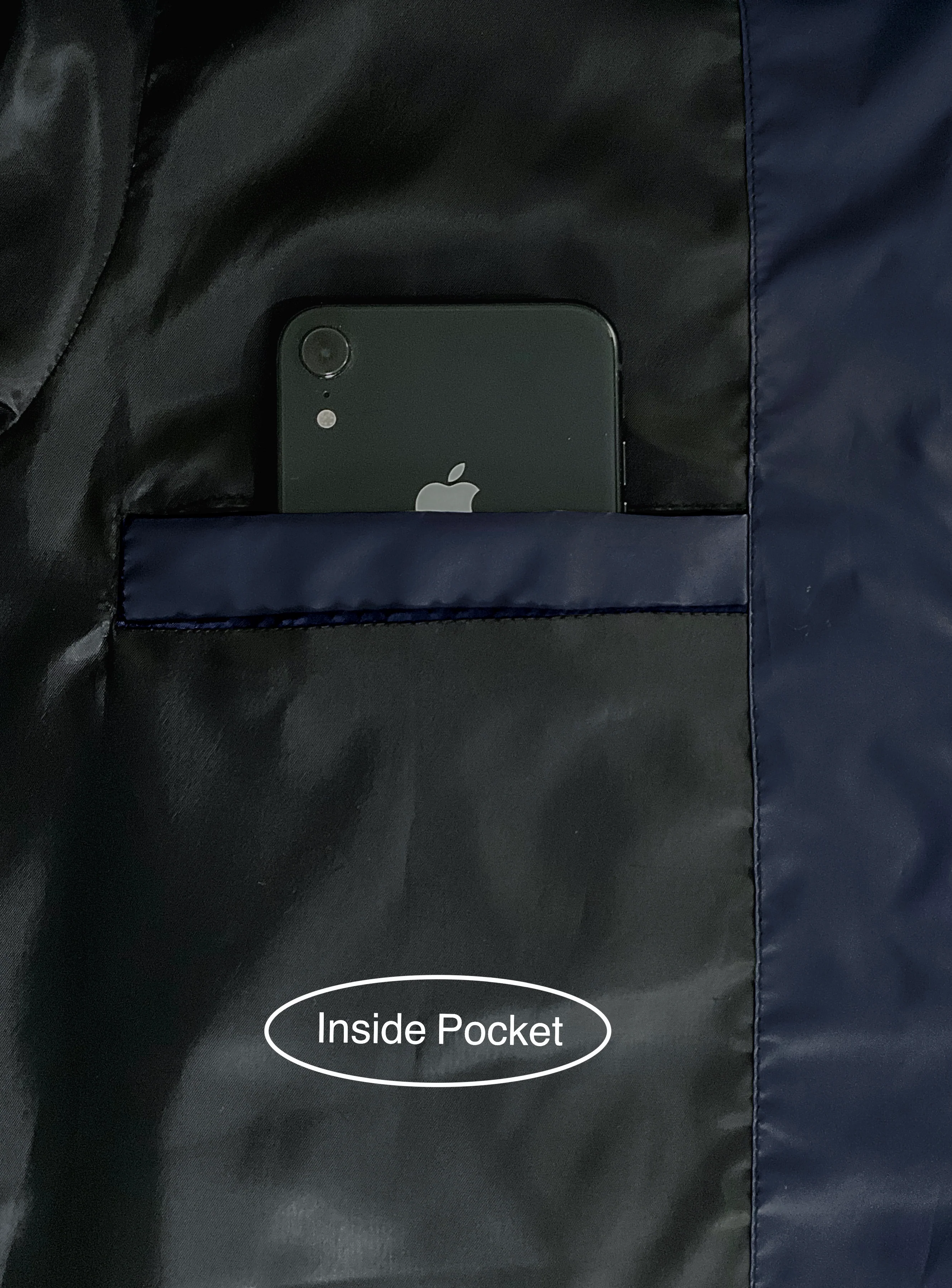 Men Navy Polyester Winter Jacket - Image 8