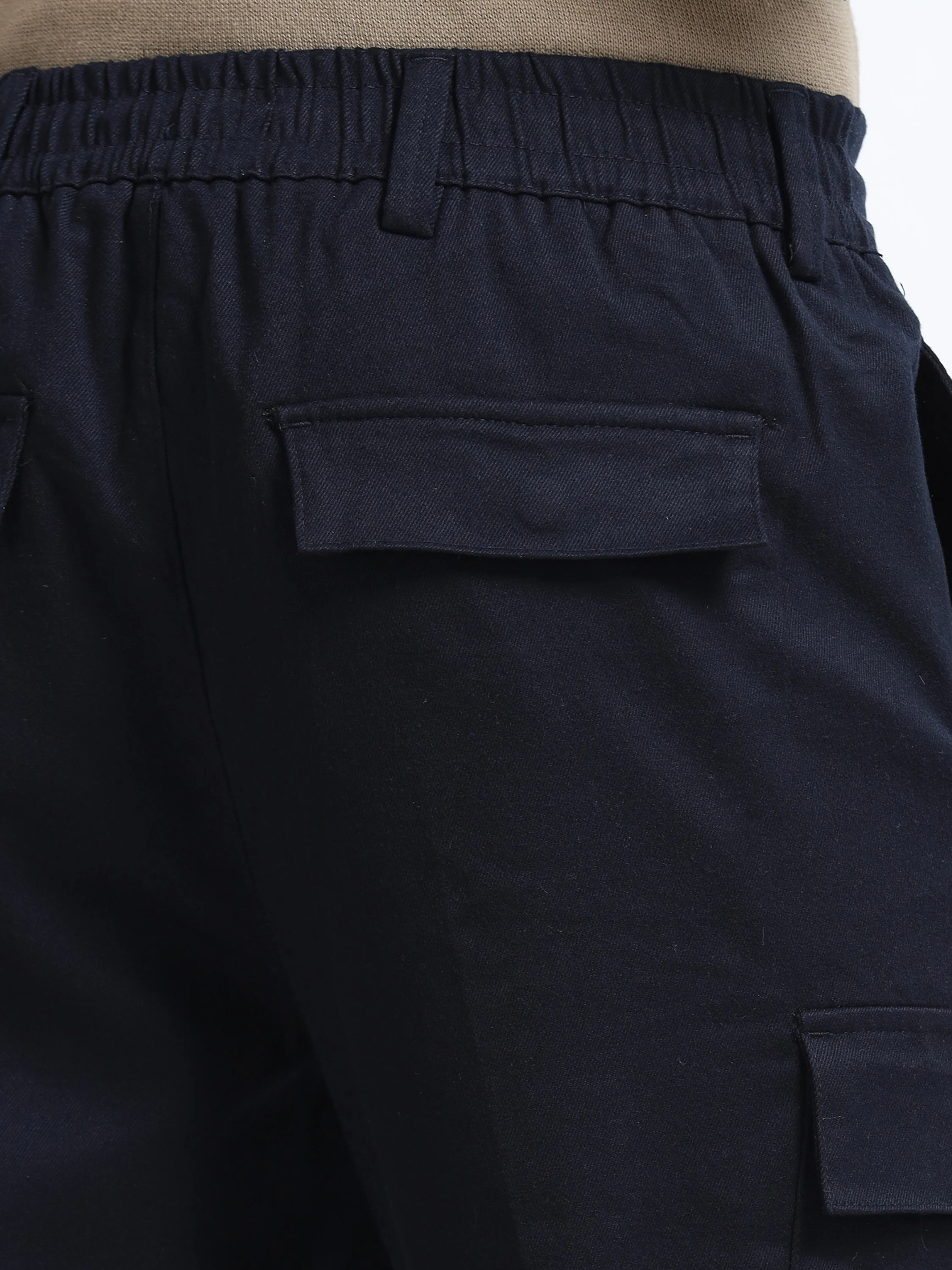 Men Navy Regular Fit Cargo Pants - Image 5
