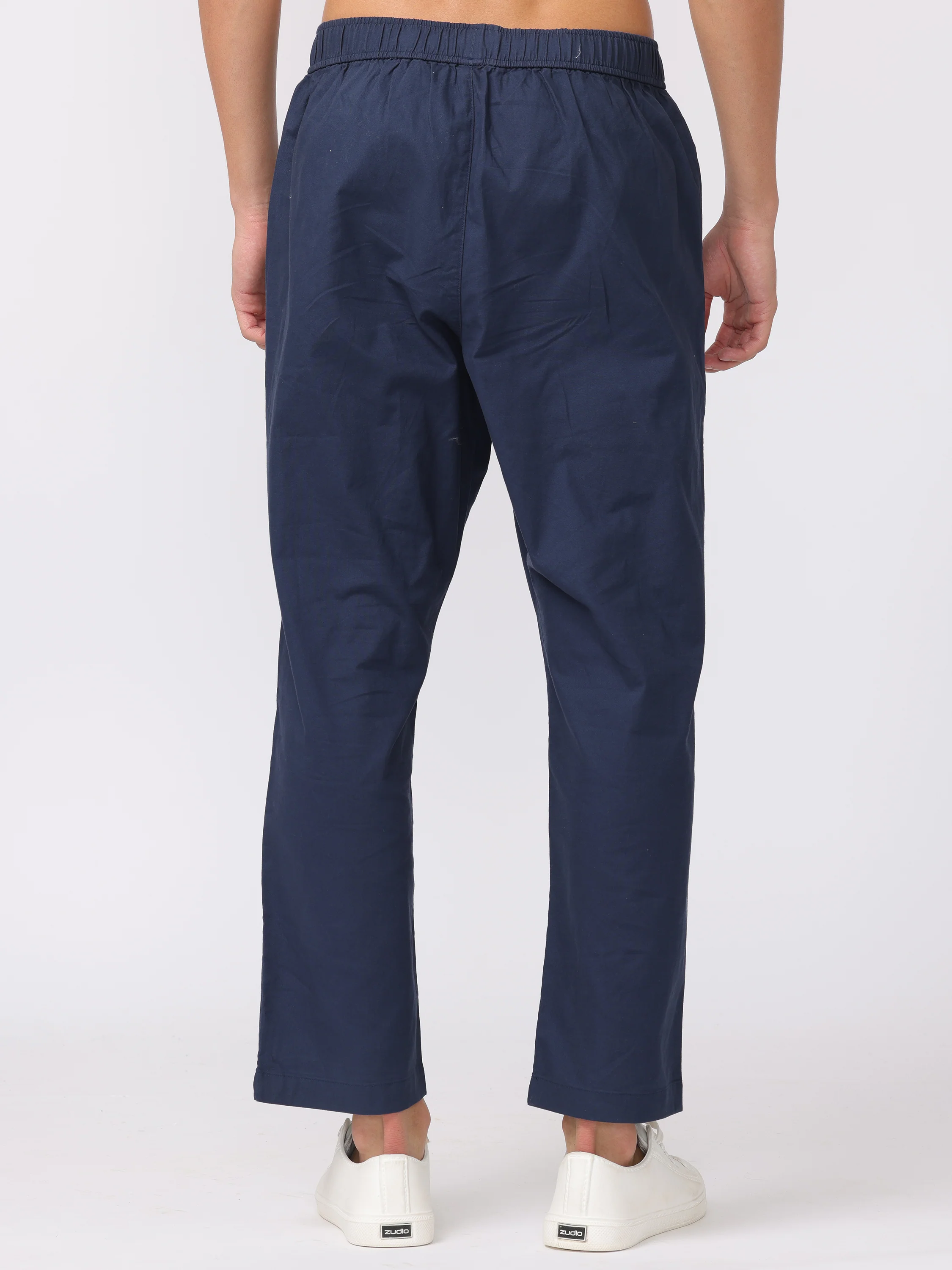 Men Navy Regular Fit Pants - Image 5