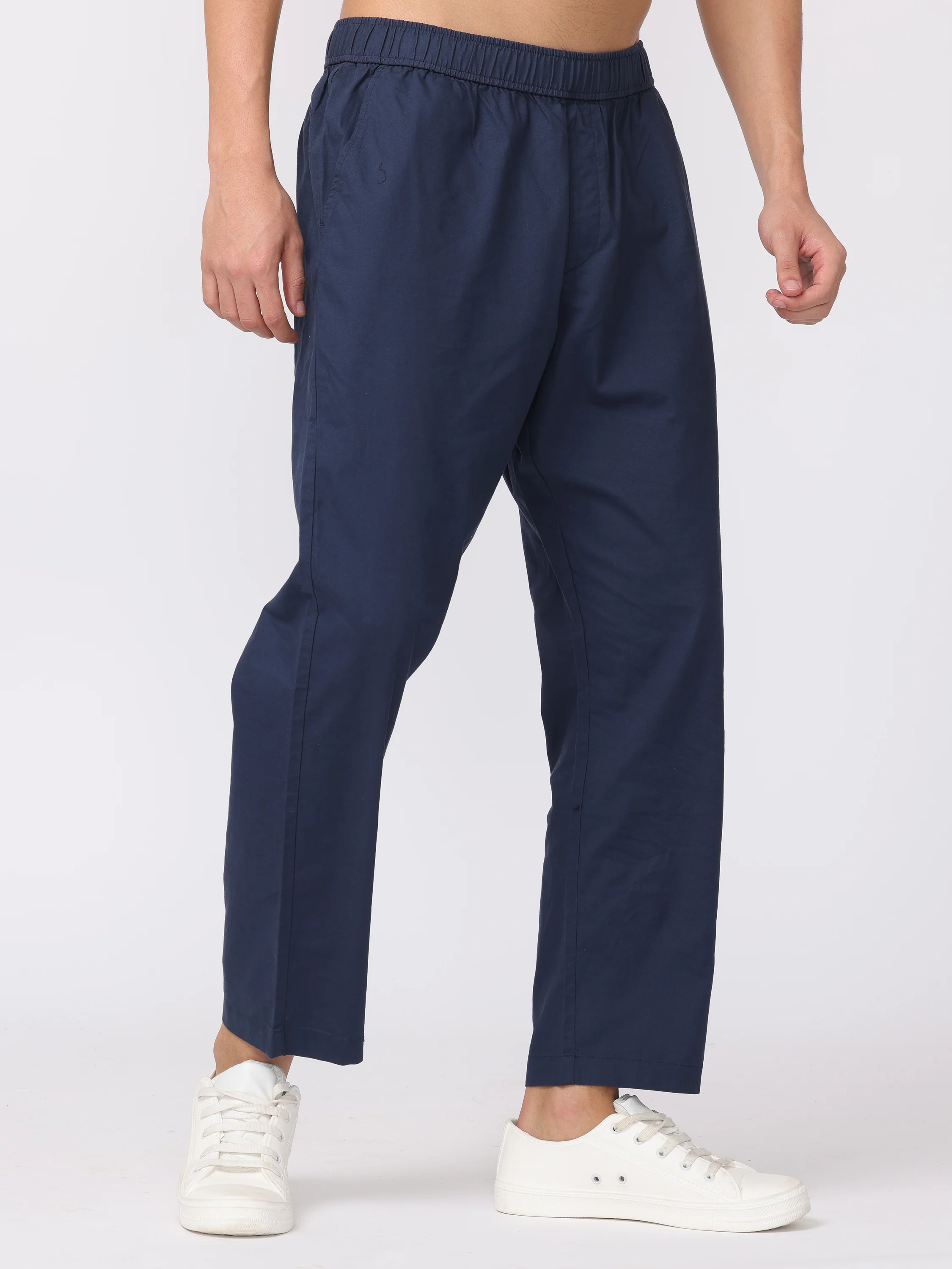 Men Navy Regular Fit Pants - Image 6