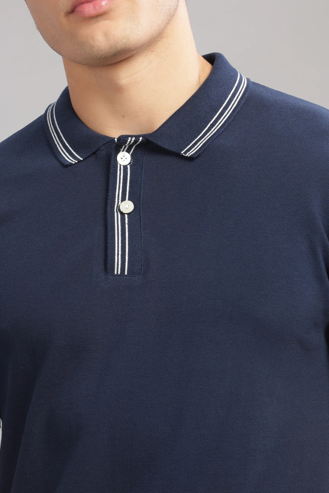 Men Navy Regular Fit Polo T-Shirt - Image 2