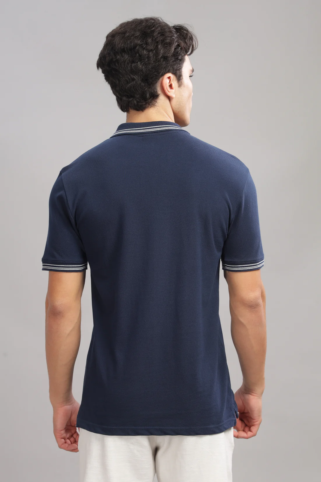 Men Navy Regular Fit Polo T-Shirt - Image 5