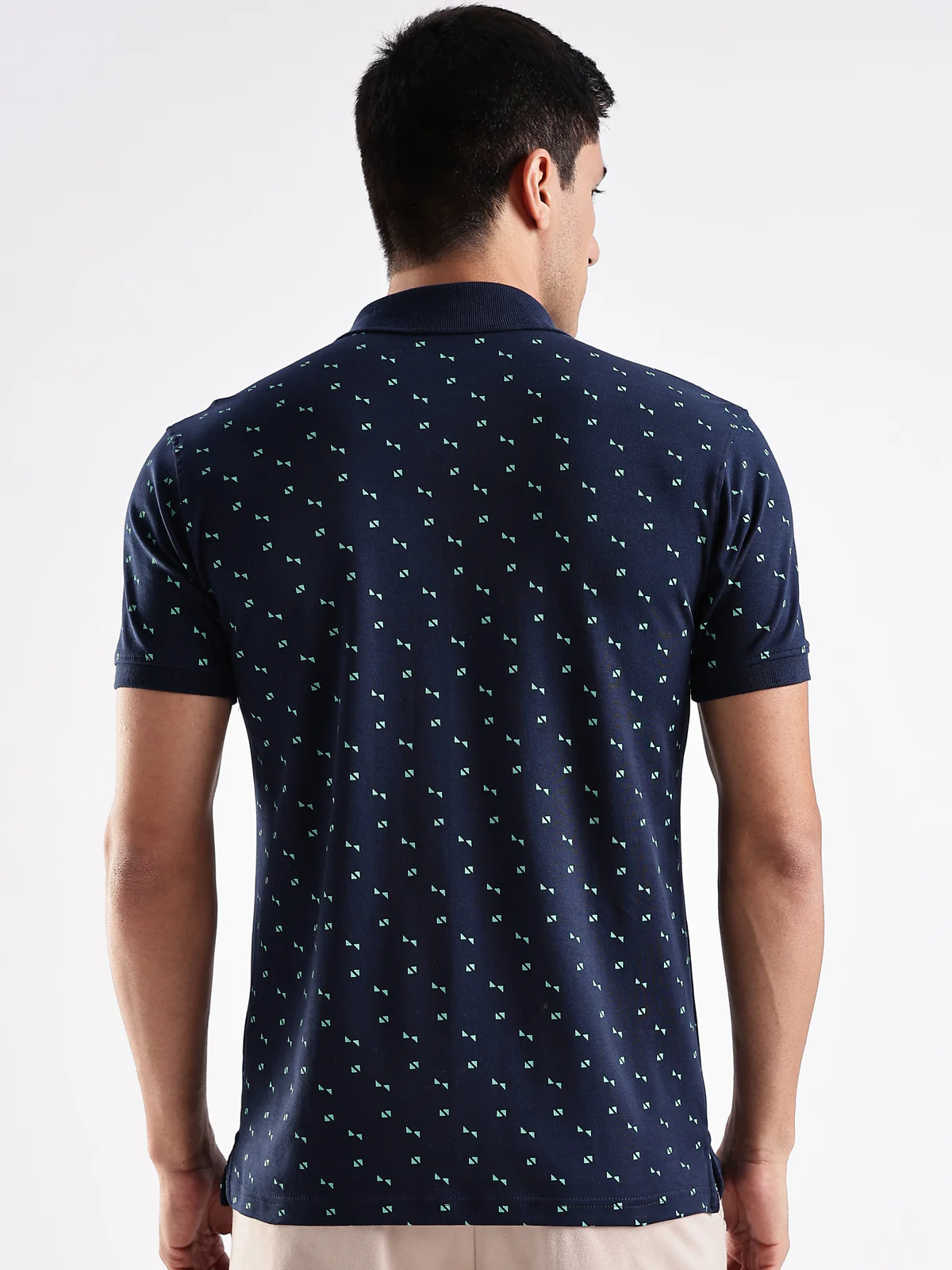 Men Navy Regular Fit Polo T-Shirt - Image 2
