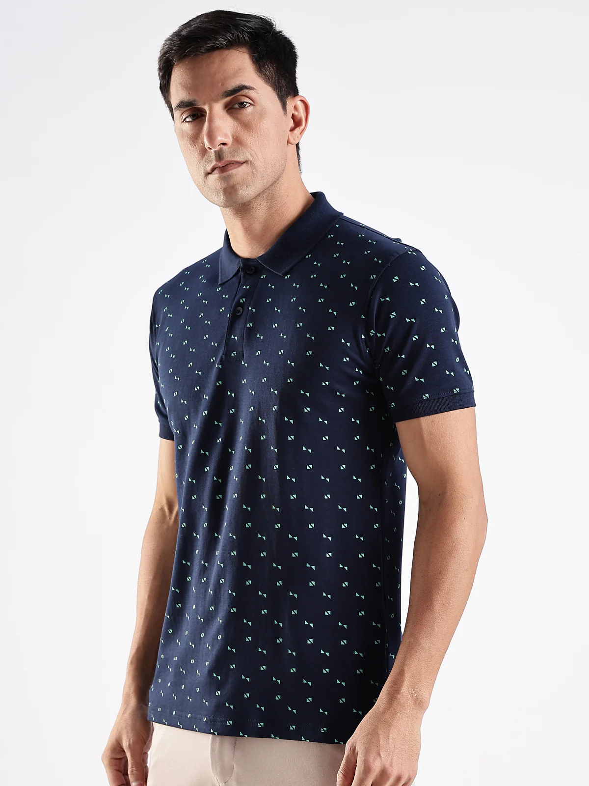 Men Navy Regular Fit Polo T-Shirt - Image 4