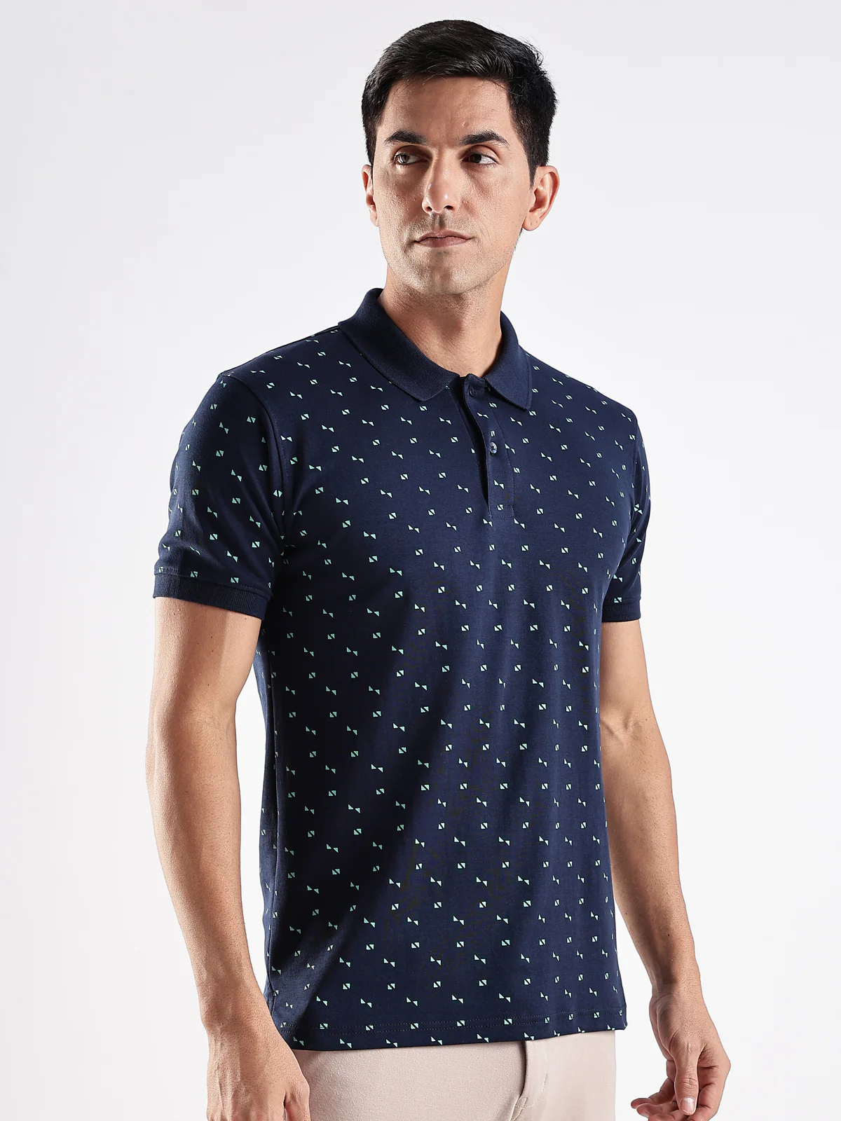 Men Navy Regular Fit Polo T-Shirt - Image 7