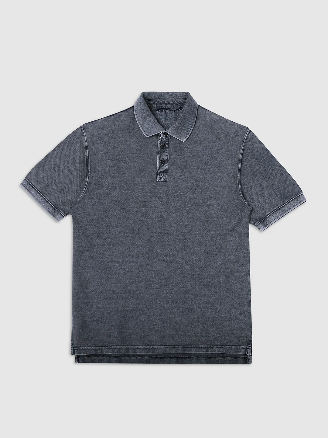 Men Navy Drop Shoulder Oversize Polo T-Shirt - Image 7