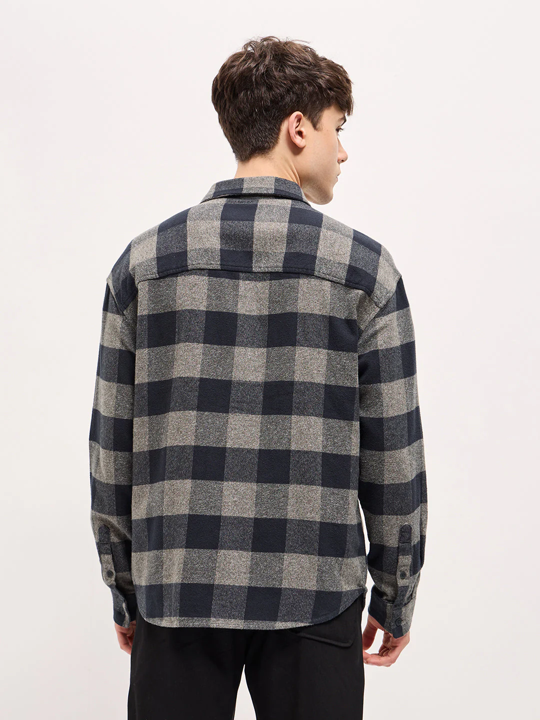 Men Navy Relax Fit Overshirt - Image 2
