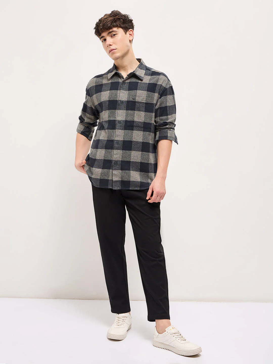 Men Navy Relax Fit Overshirt - Image 4