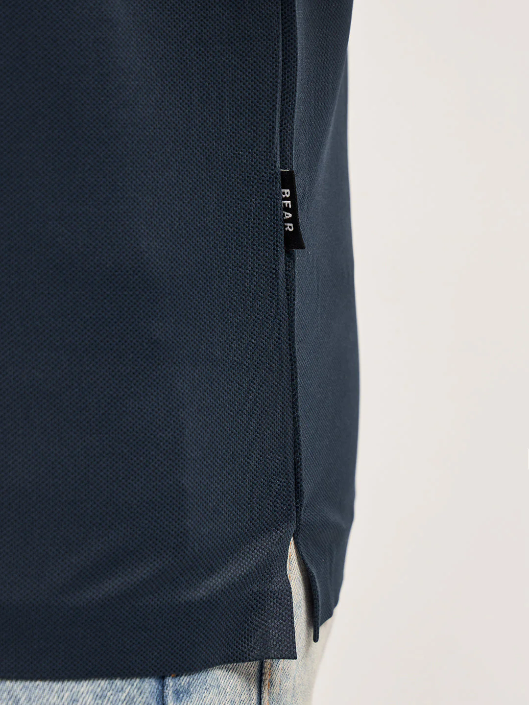 Men Navy Self Design Slim Fit Classic Polo T-shirt - Image 6