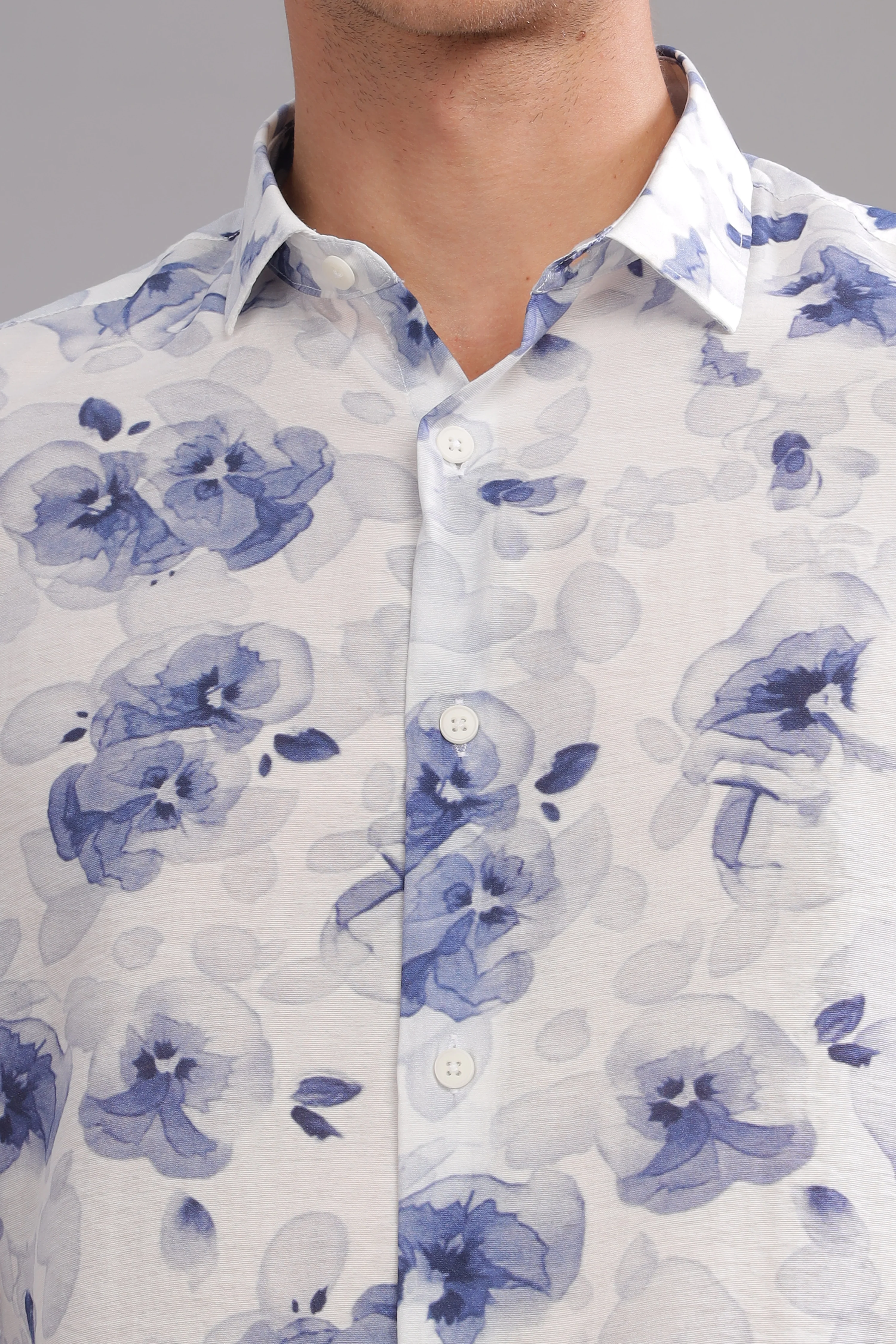 Men Navy Slim Fit Shirt - Image 6