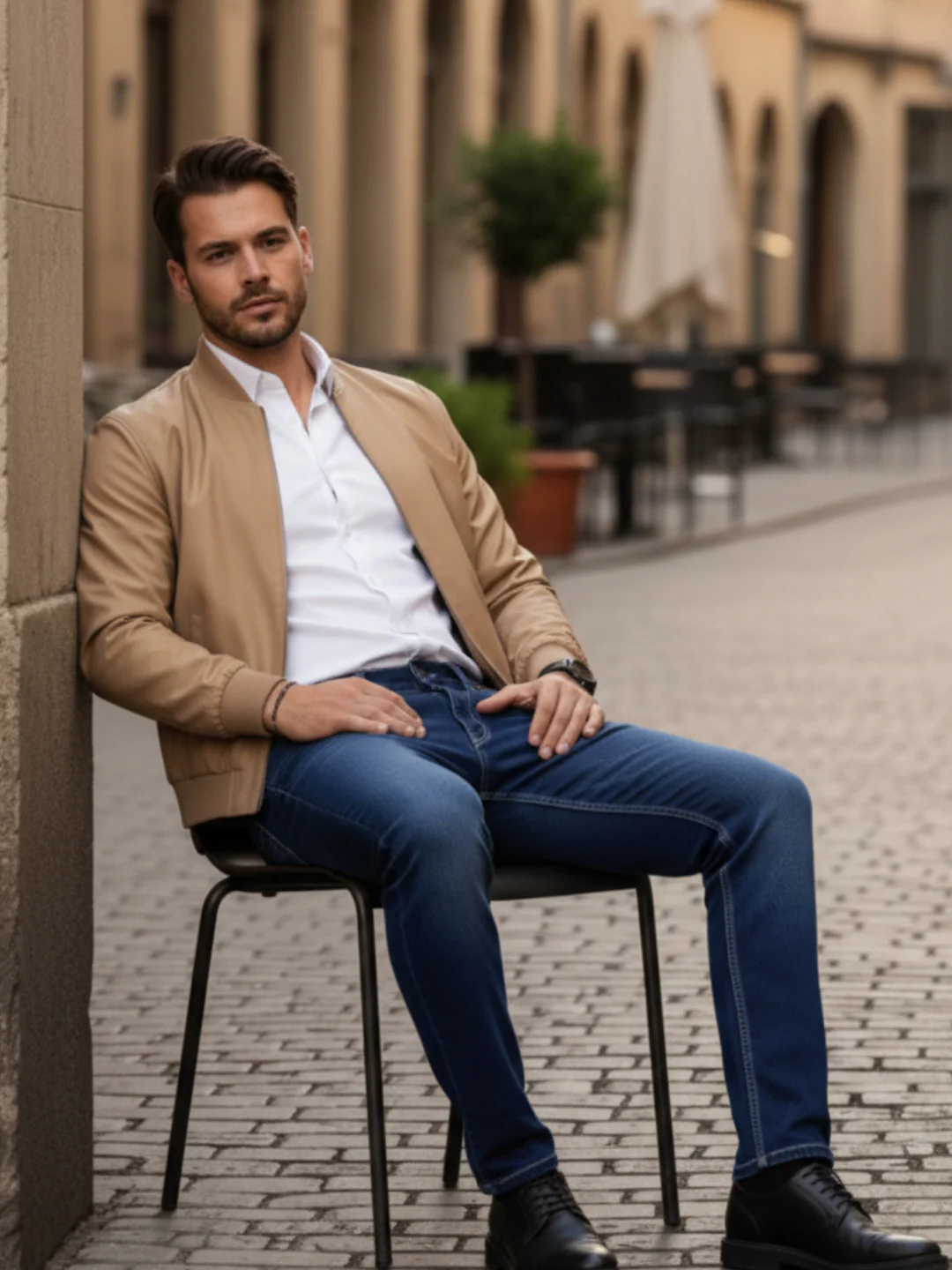 Men Navy Straight Fit Jeans - Image 5