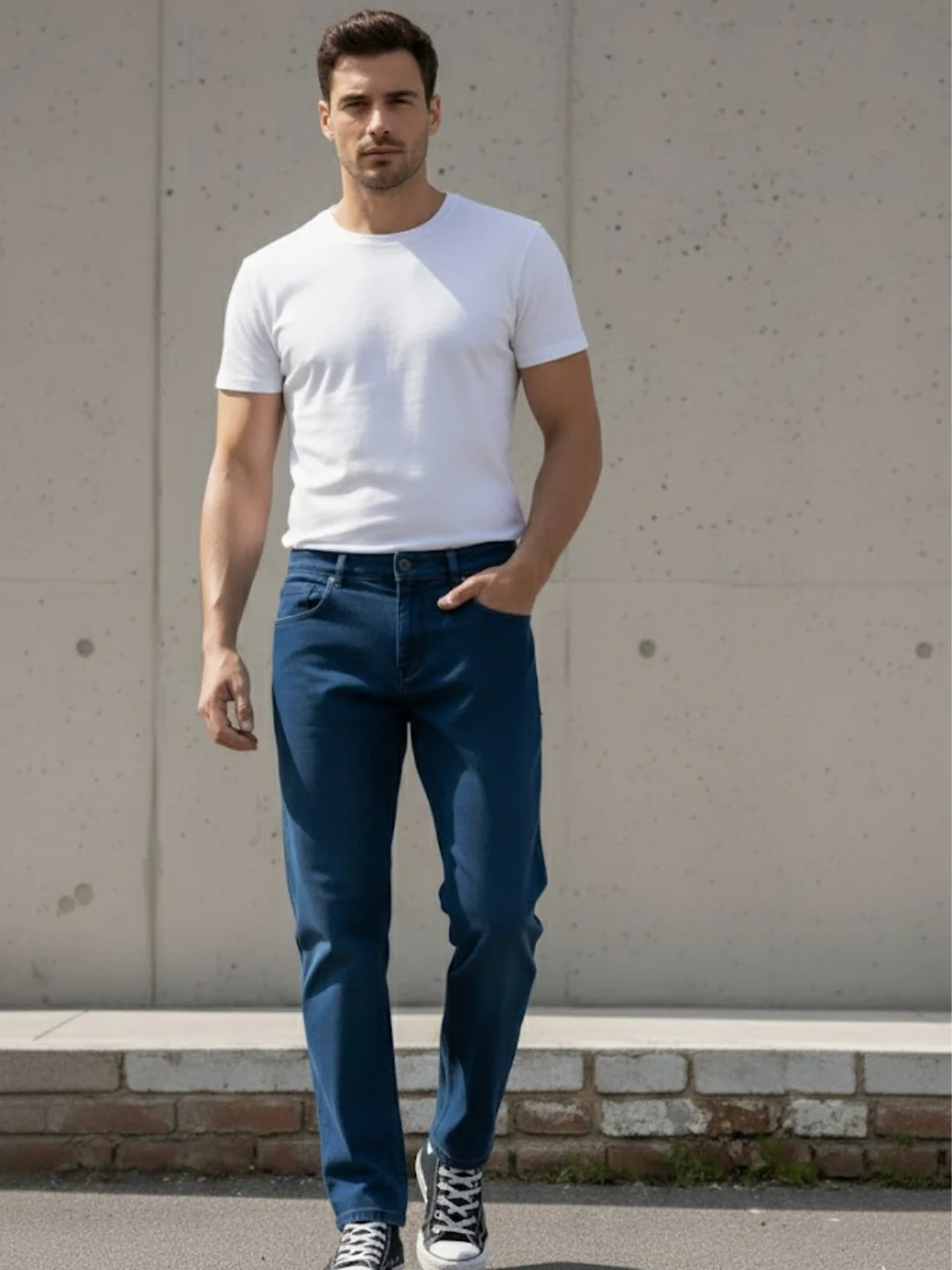 Men Navy Stretchable Jeans - Image 3