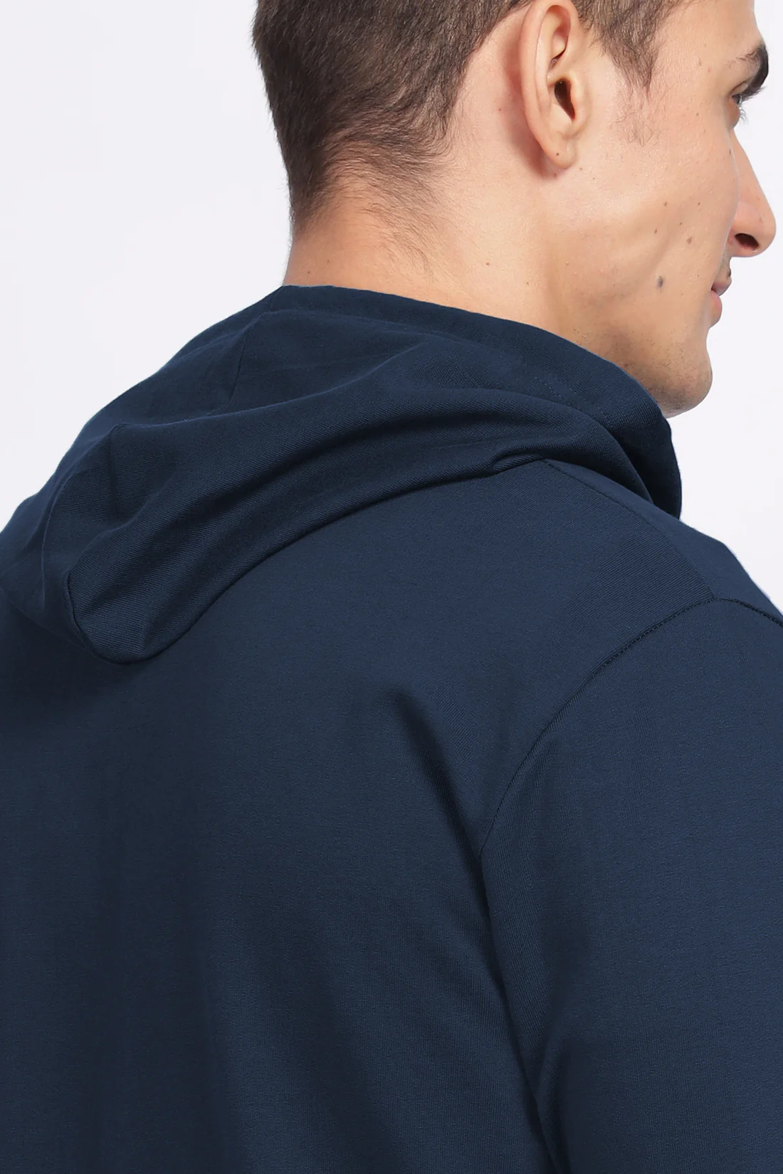 Men Navy Sweatshirt With Zipper Hoodies - Image 3