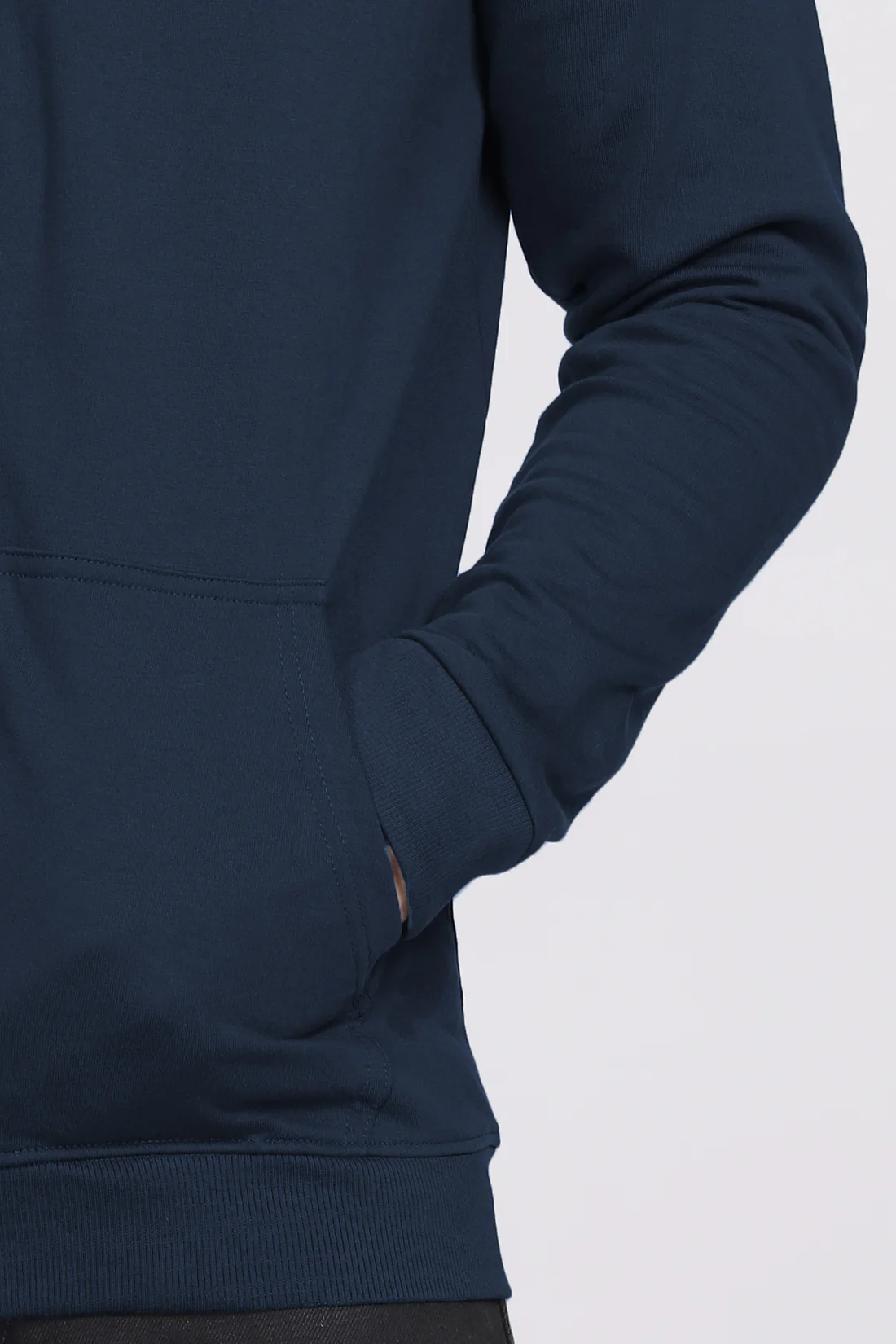 Men Navy Sweatshirt With Zipper Hoodies - Image 7